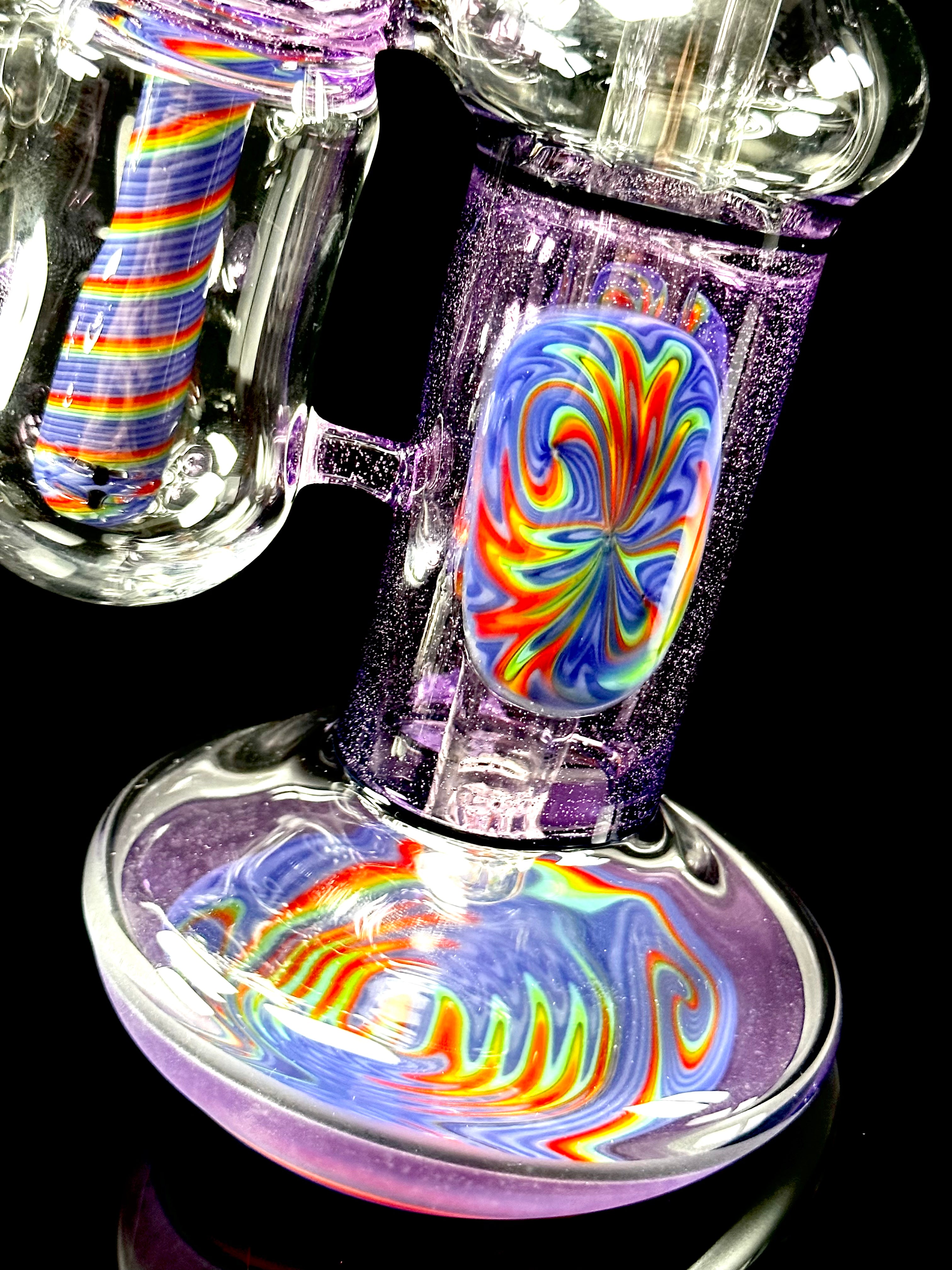 OJ Flame Worked Double Bubbler