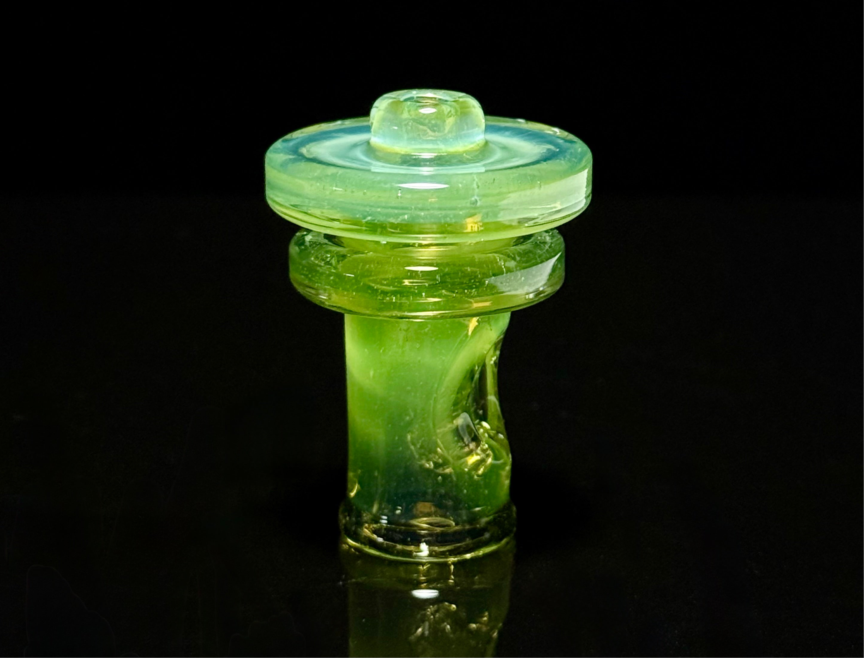 AJ Surf City Tubes Greasy Glass Green Opal Puffco Pivot Mouthpiece