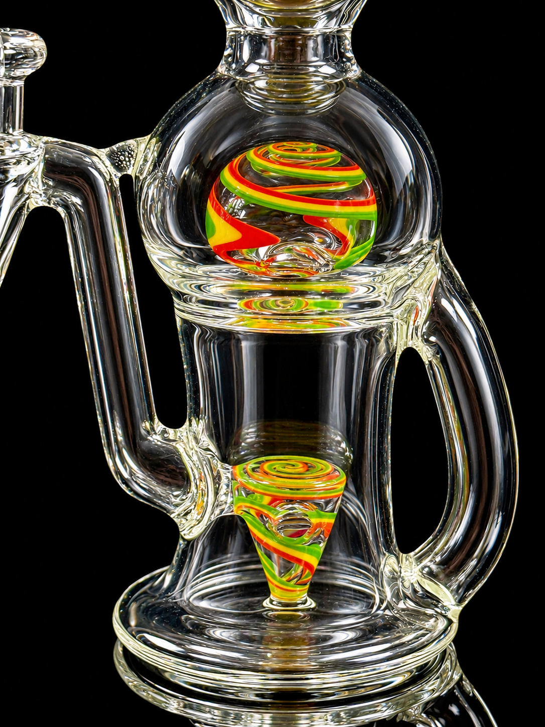 Tube Sock Glass Hustle Brain Bubbler – Rasta Wig Wag Ball Blooper Recycler Rig