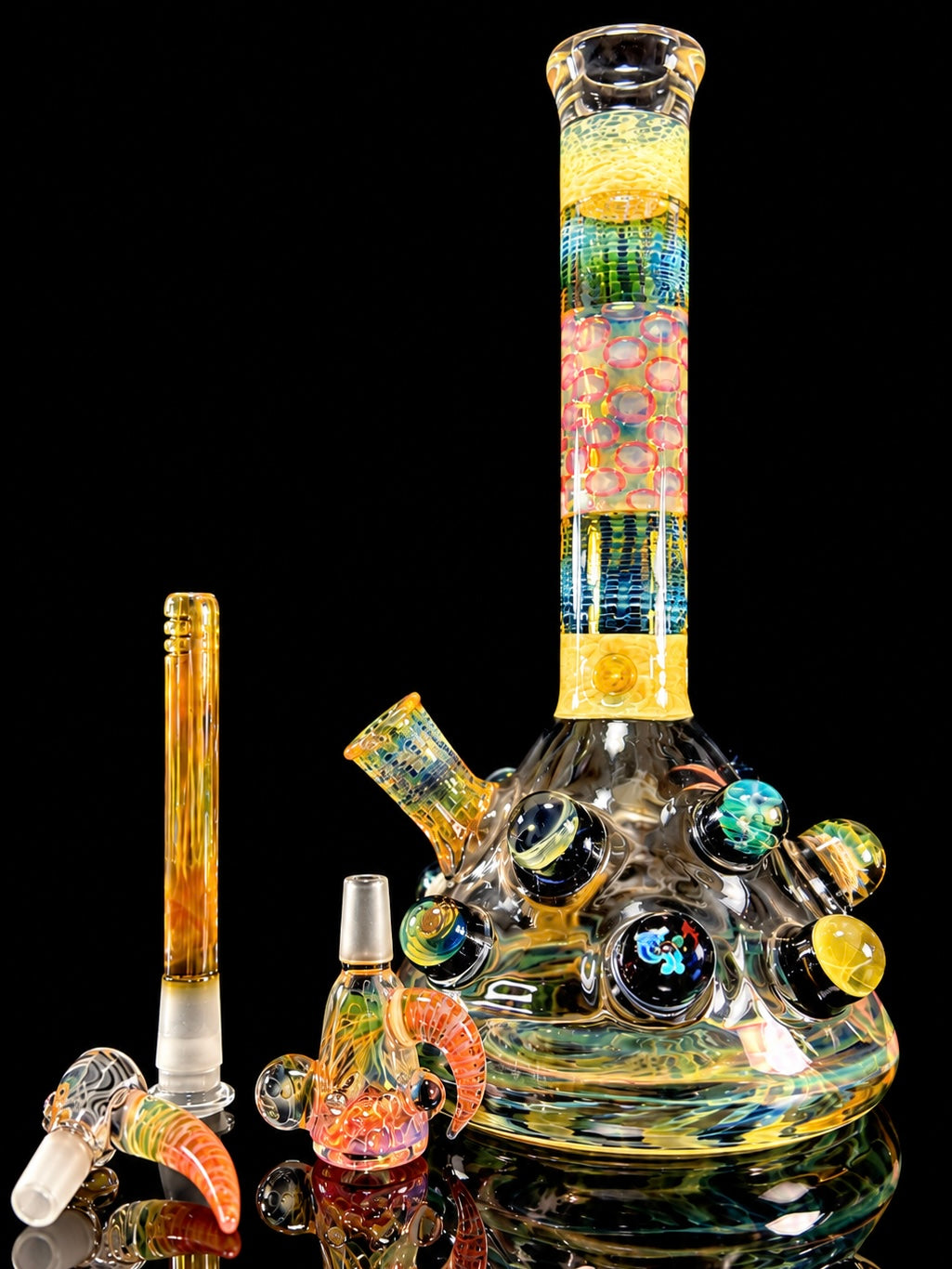 Hops x B$ Collaboration Beaker — Fumed with Worked Marbles