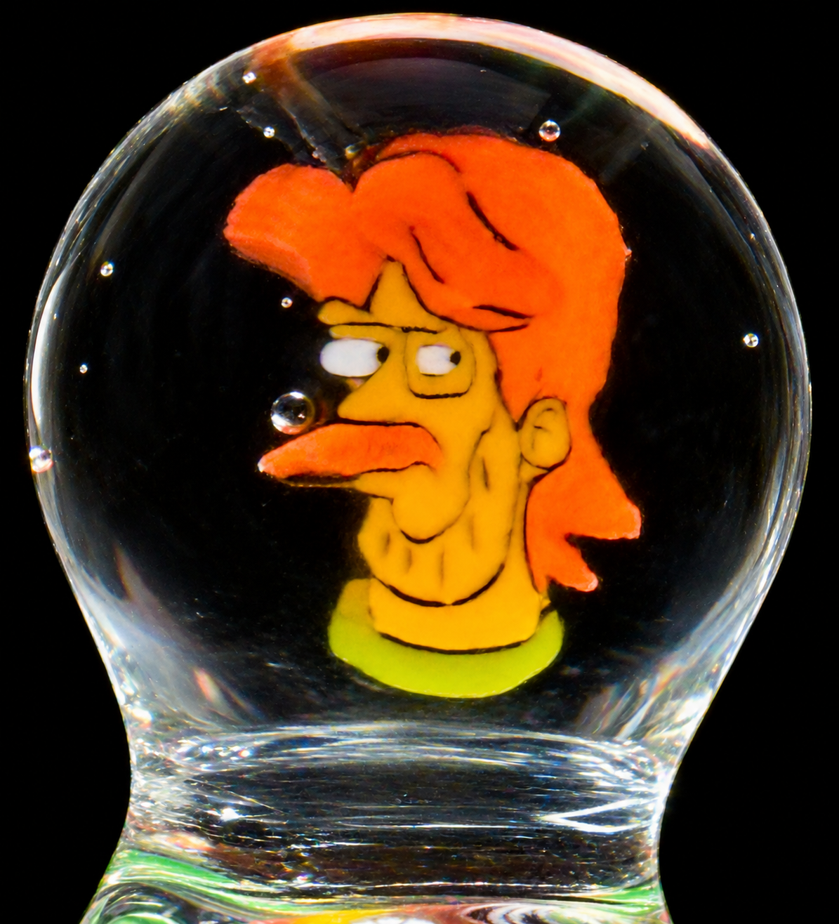 Future Glass Art (Ben Birney) Rasta Wig Wag Carb Cap with character Millie