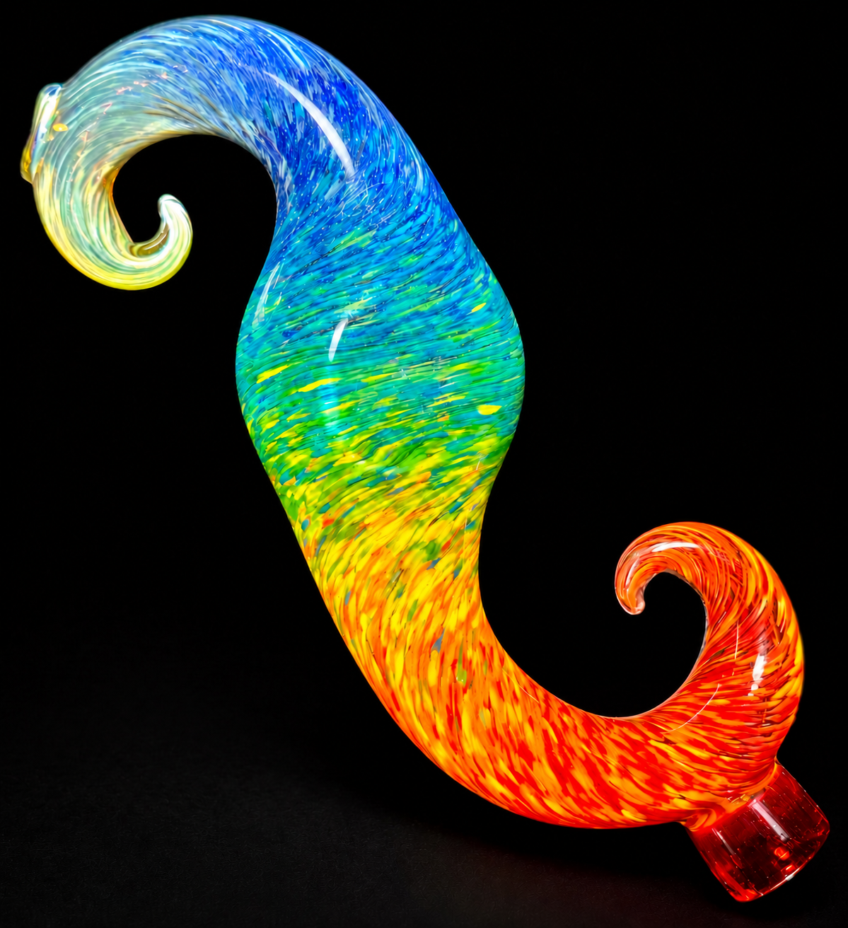 Future Glass Art (Ben Birney) Full Color Rainbow Curl Spoon