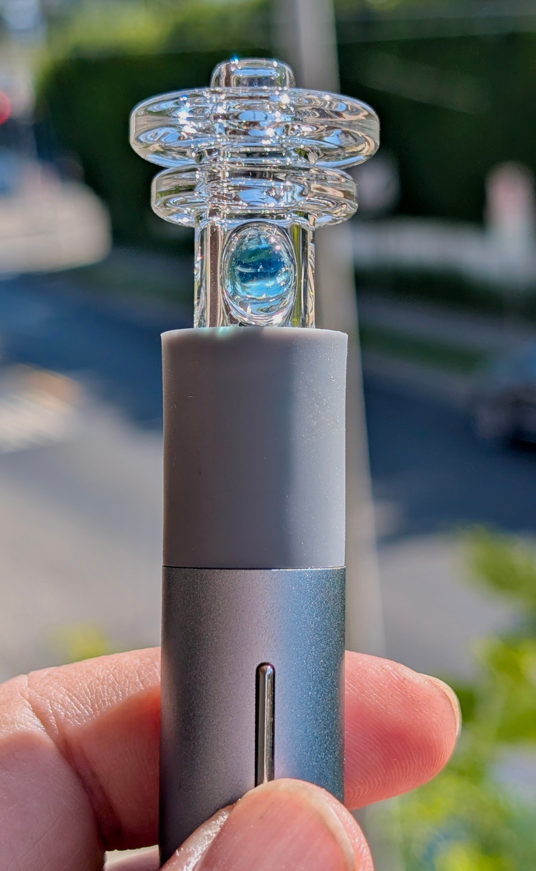 AJ Surf City Tubes Clear & Blue Accent Pivot Mouthpiece