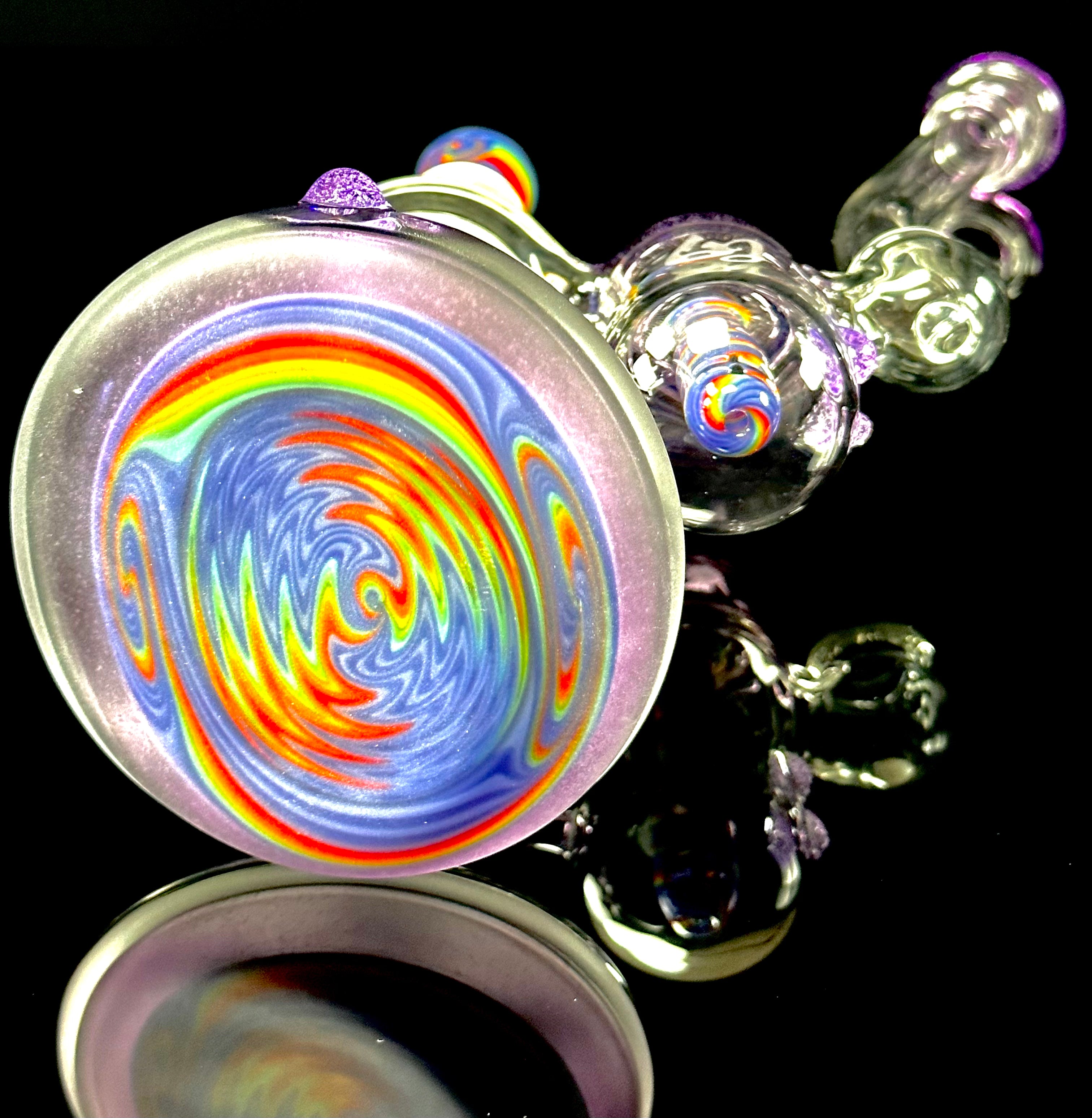 OJ Flame Worked Double Bubbler