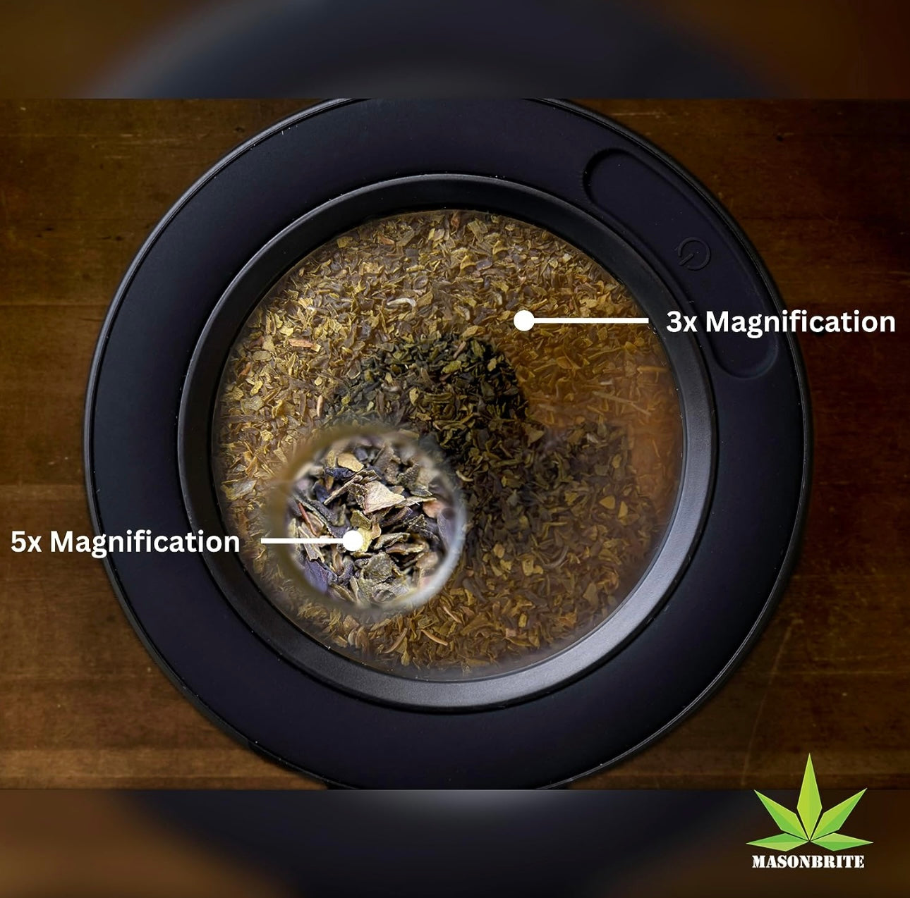 Mason Brite Magnifying Jar Black