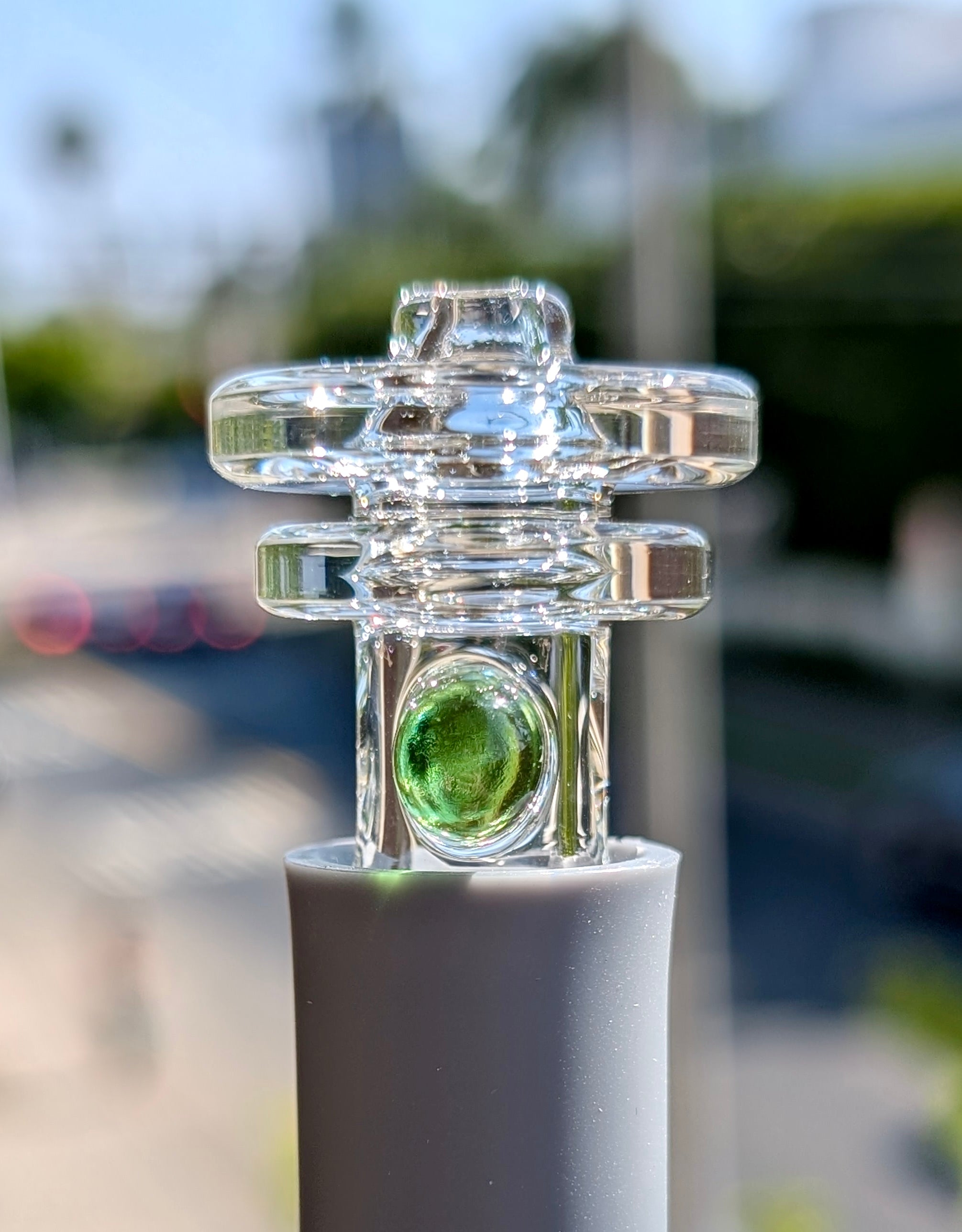 AJ Surf City Tubes Clear & Green Accent Pivot Mouthpiece