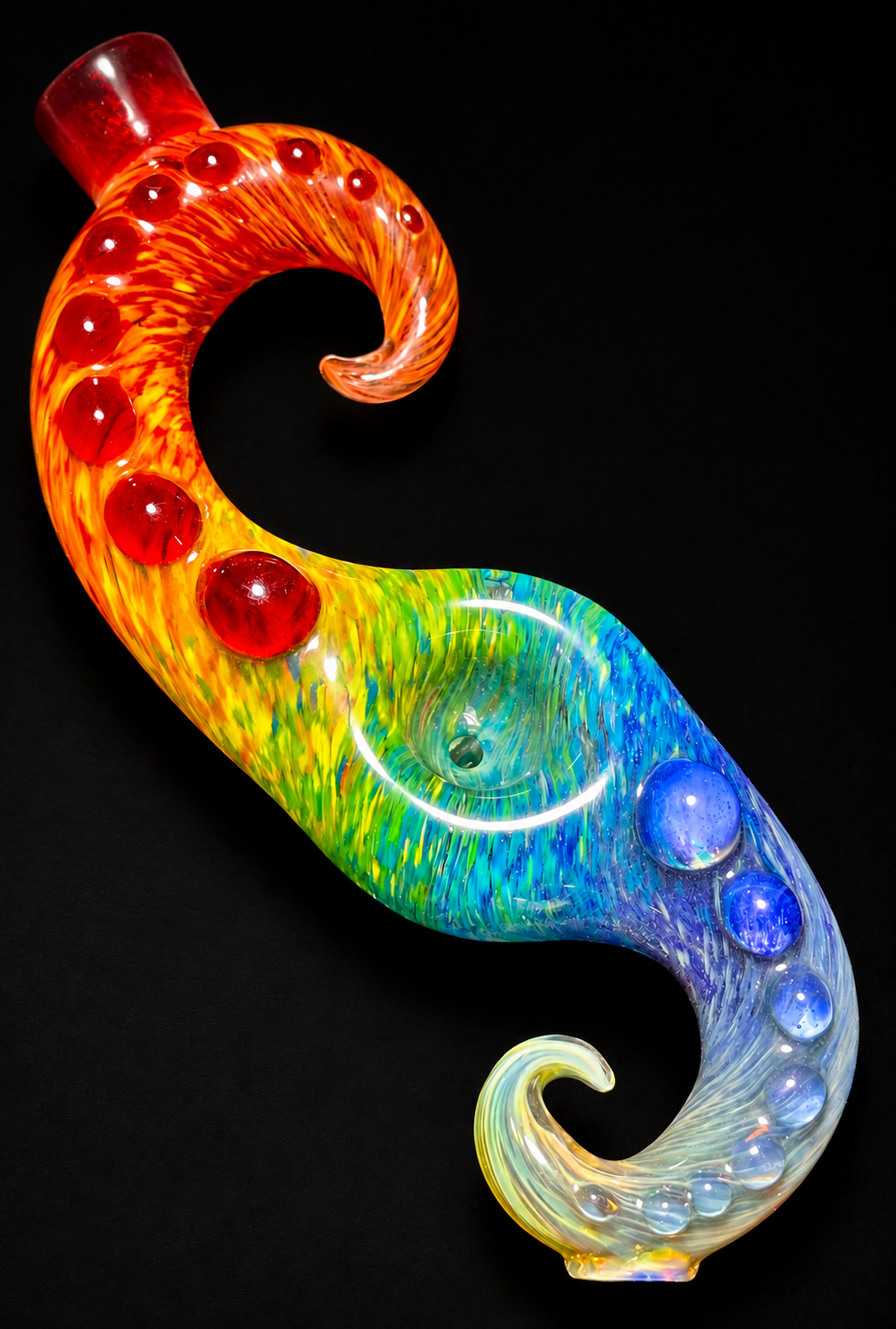 Future Glass Art (Ben Birney) Full Color Rainbow Curl Spoon
