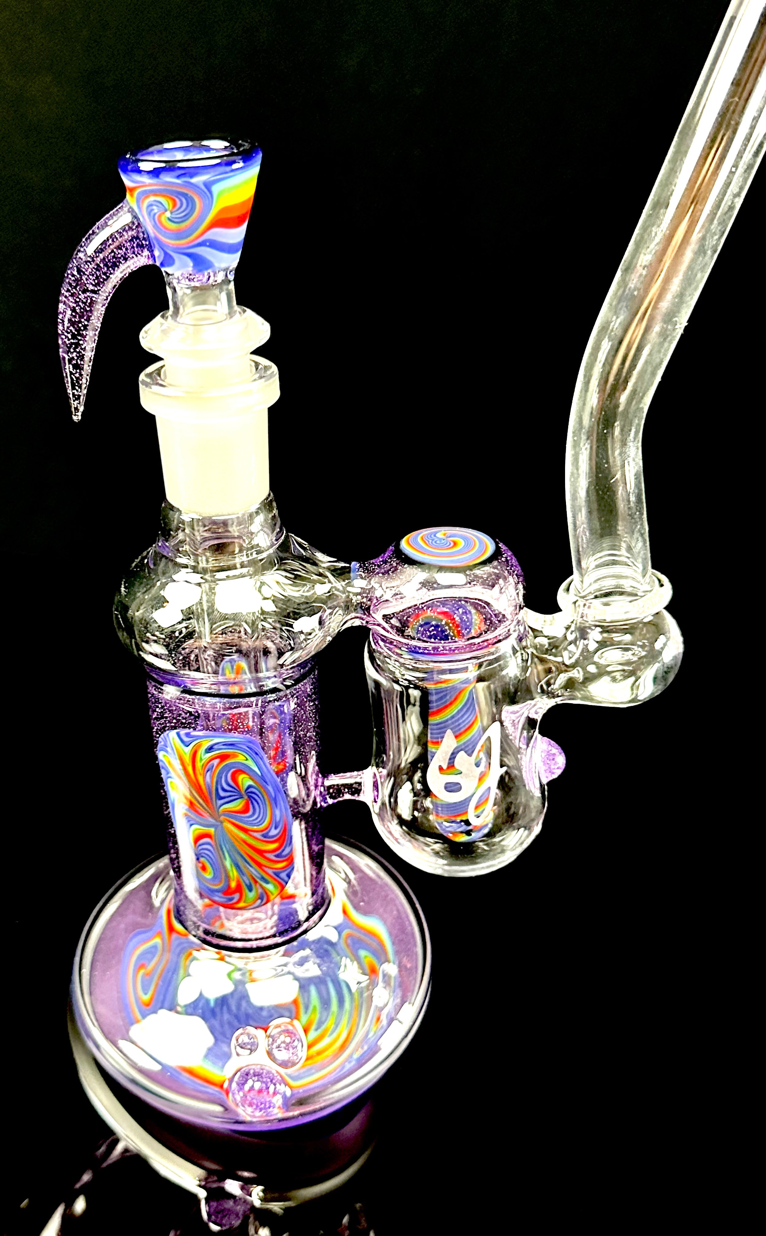 OJ Flame Worked Double Bubbler