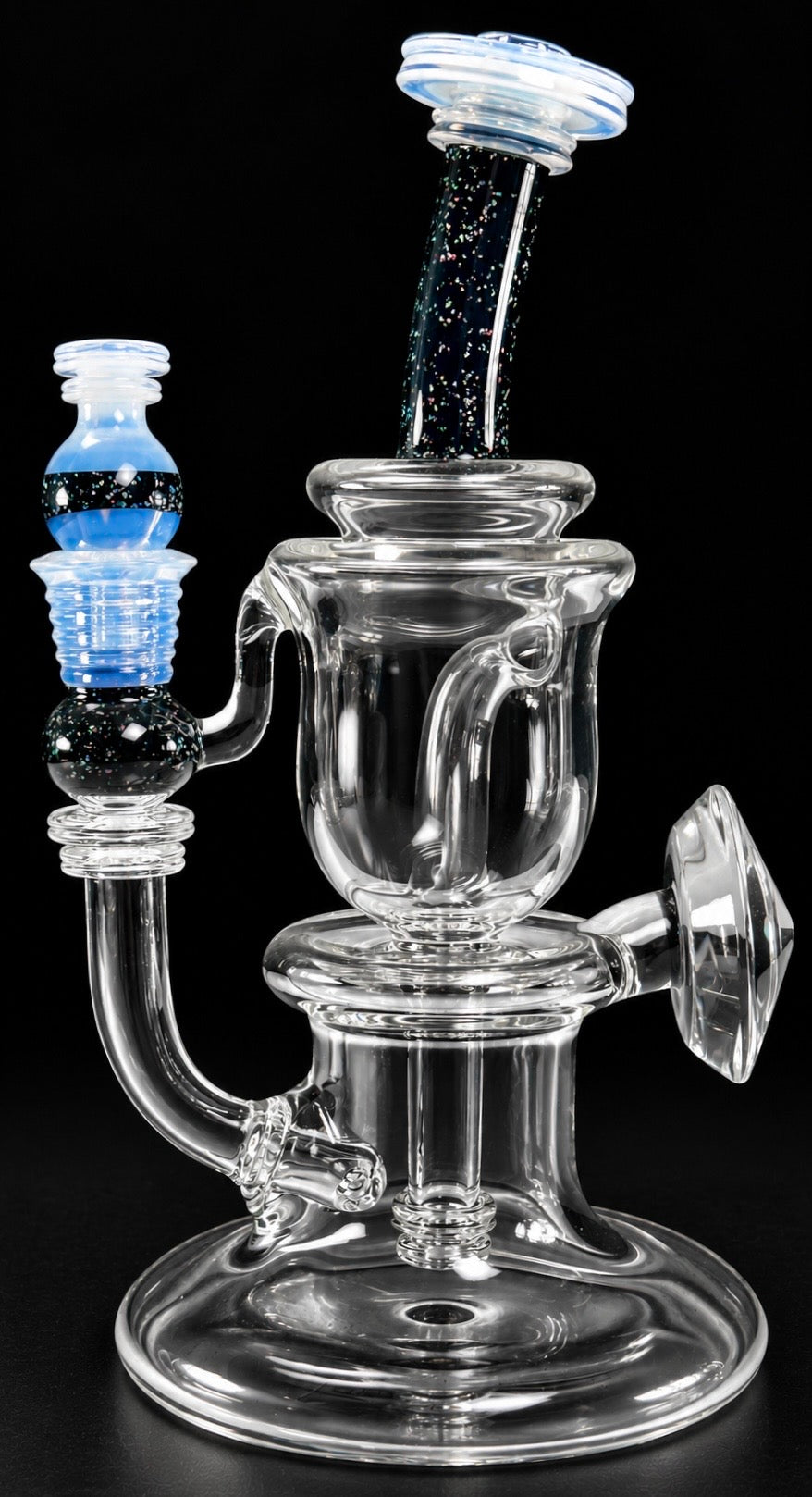 Tons of Fun Glass 14mm Moonstone & Crushed Opal Single Uptake Incycler