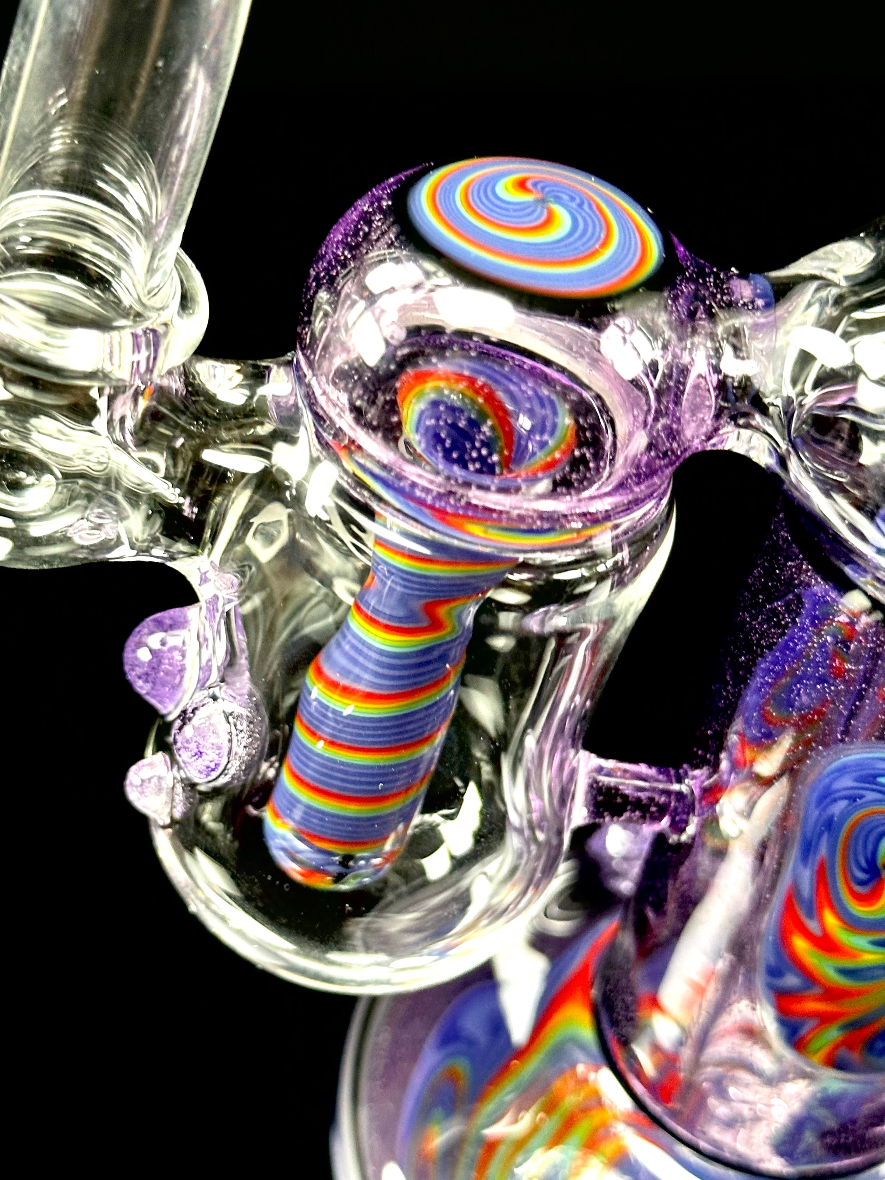 OJ Flame Worked Double Bubbler