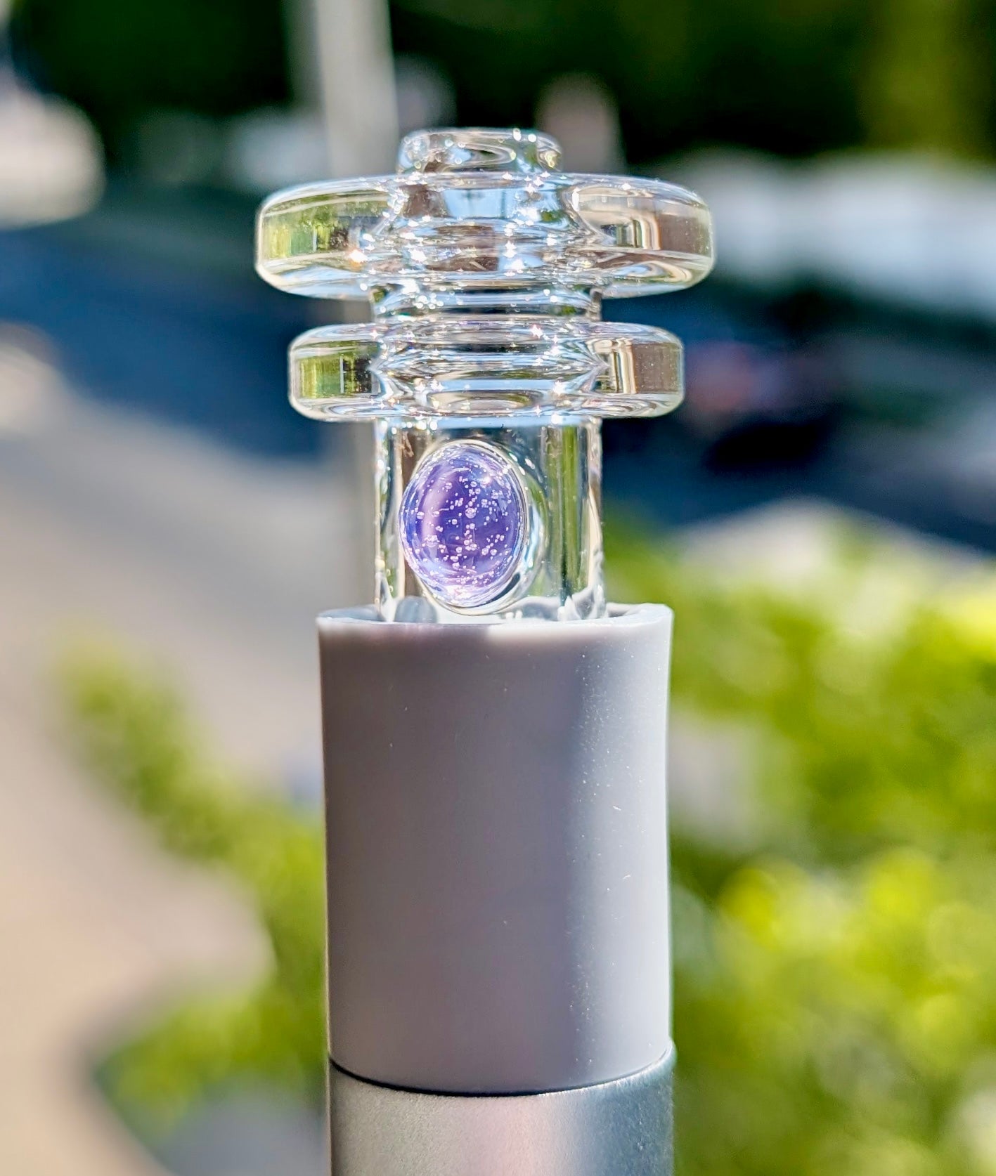 AJ Surf City Tubes Clear & Purple Accent Pivot Mouthpiece