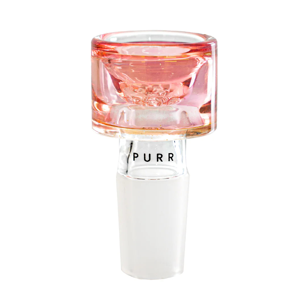 Purr Glass 18MM MALE HEADY 9-HOLE GLASS GOLD FUMED BOWL