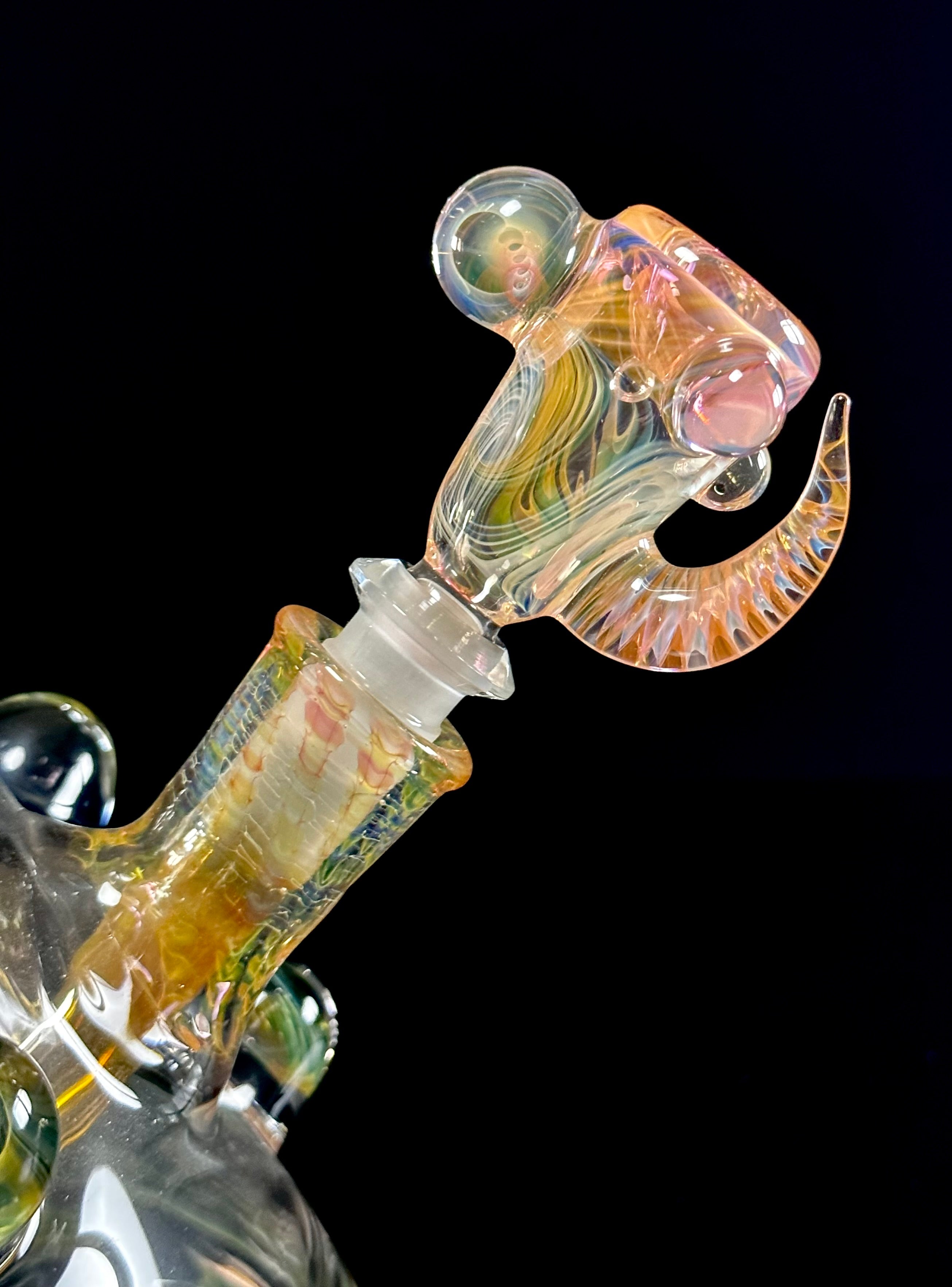 Hops x B$ Collab Beaker Fully Fumed with Many Worked Marbles