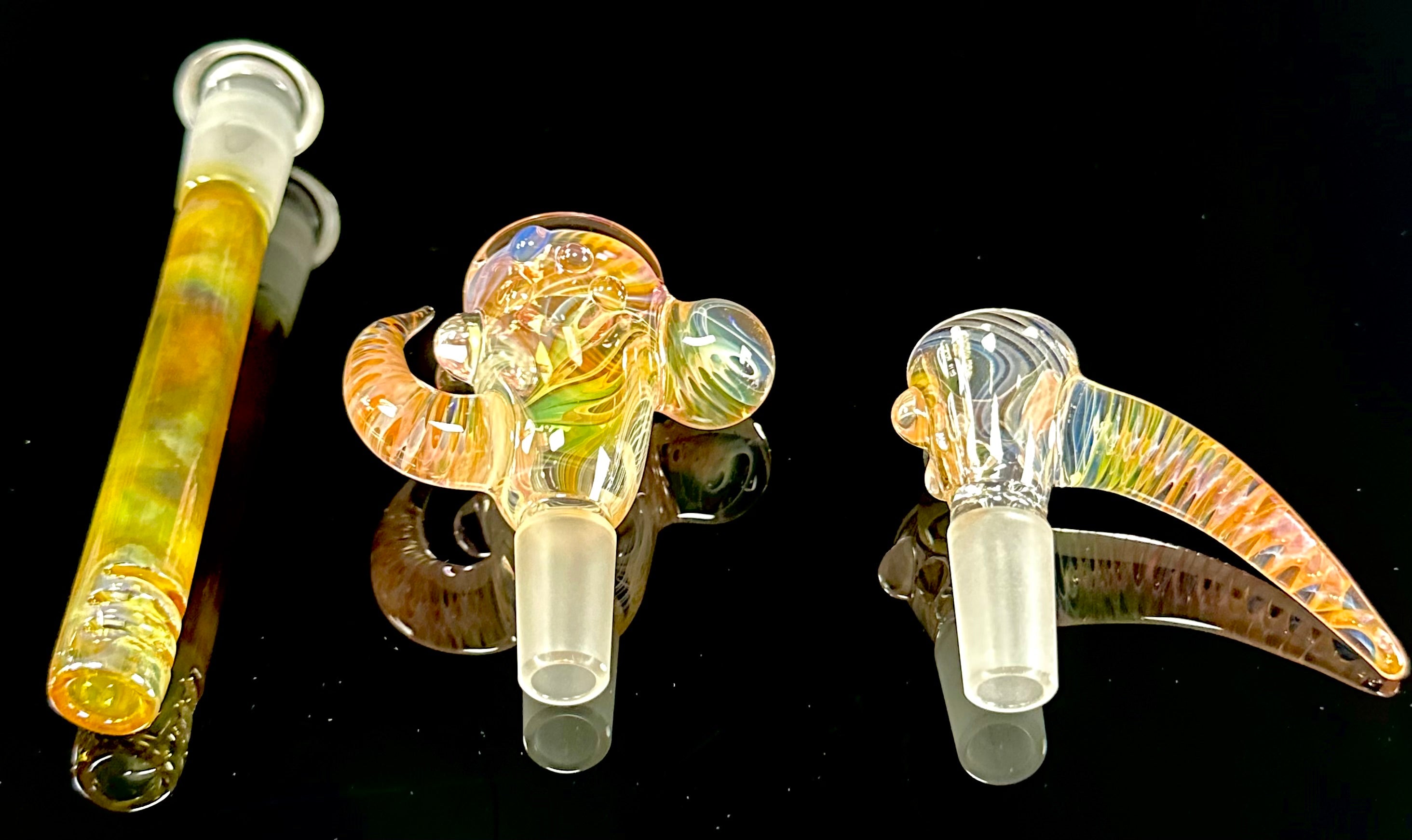 Hops x B$ Collab Beaker Fully Fumed with Many Worked Marbles
