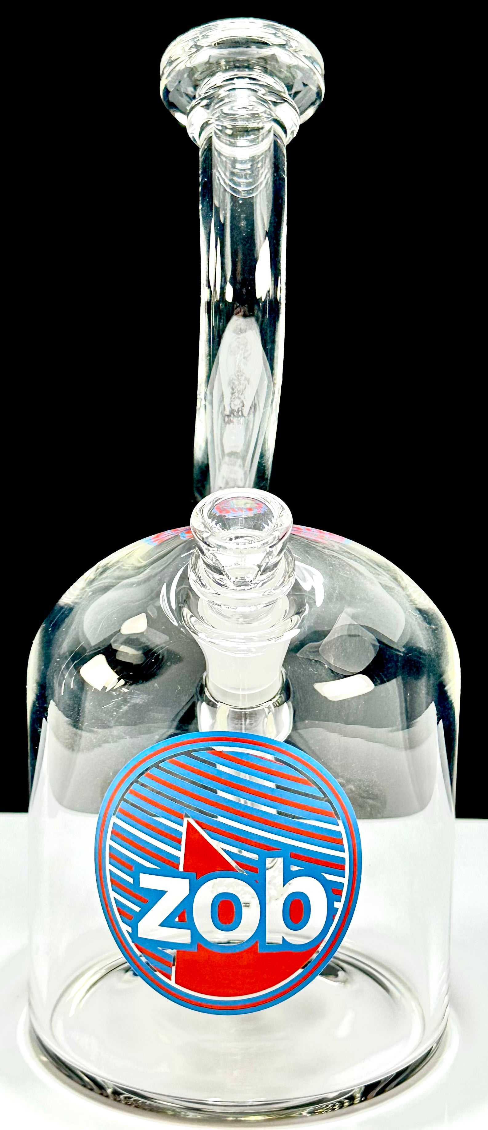 Zob 10.5 inch 110mm Chamber Bubbler with Fixed Flat Disc Diffuser Orange & Blue Label