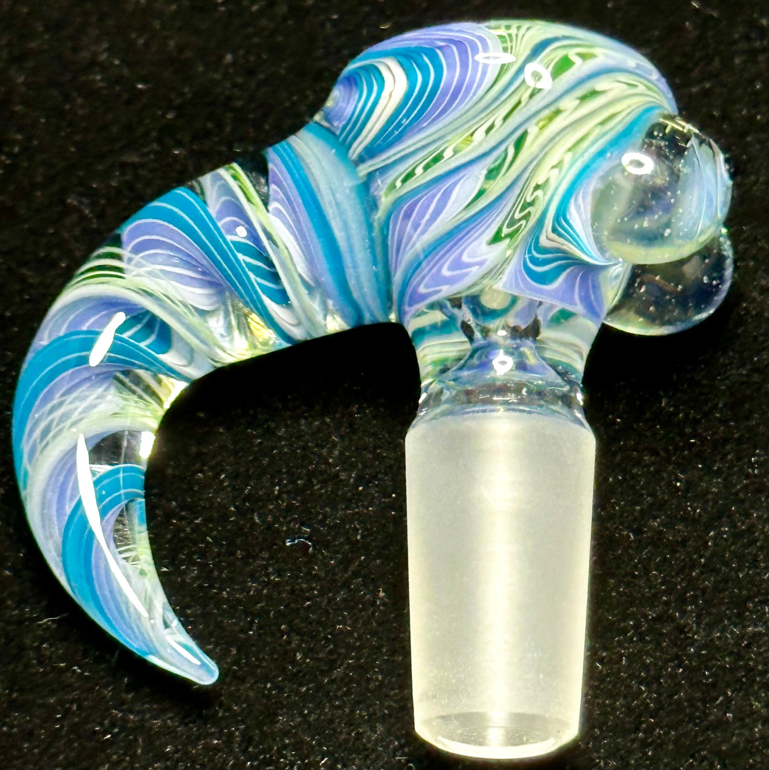 Titz Glass 14mm UV Horned Linework Single Hole Slide