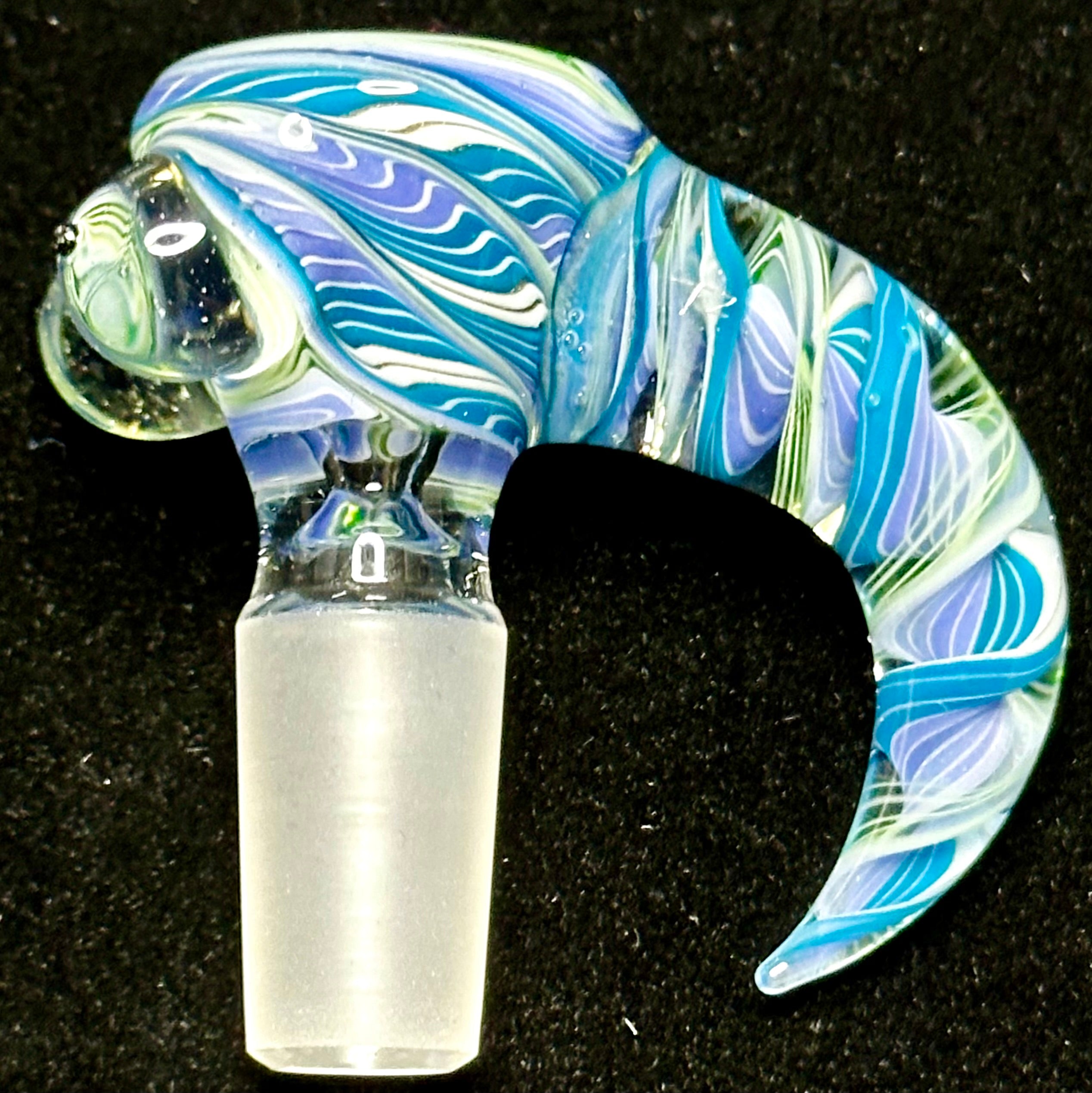 Titz Glass 14mm UV Horned Linework Single Hole Slide