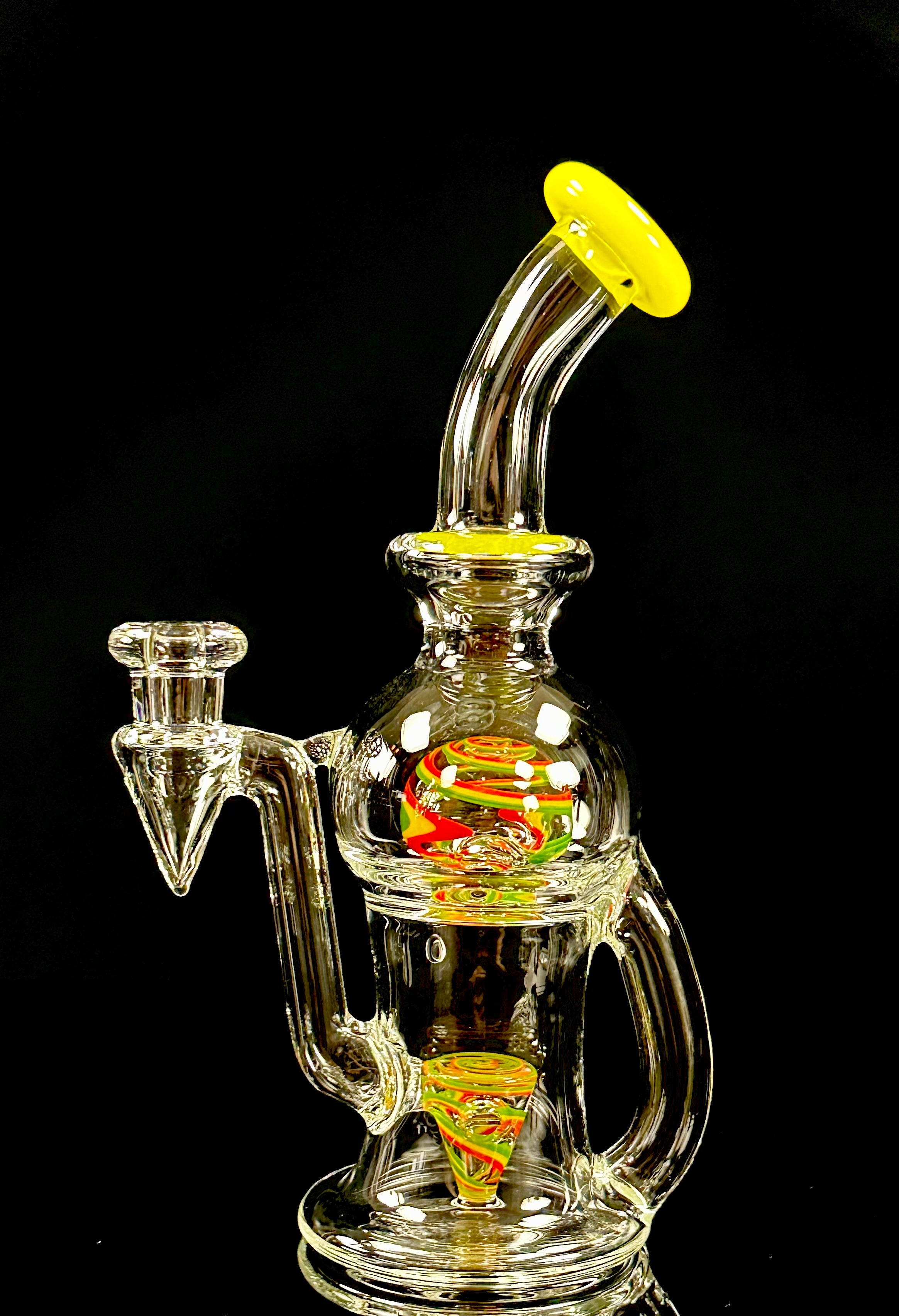 Tube Sock Glass Hustle Brain Bubbler Wig Wag Ball Blooper Rig Rasta Colors