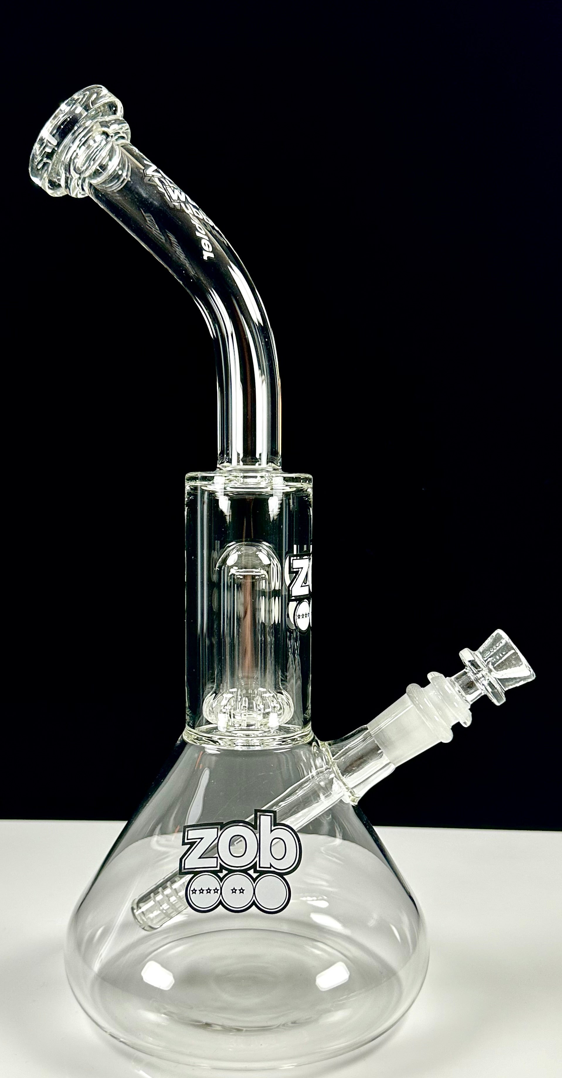 Zob 14 inch Beaker Wubbler with UFO Percolator White & Black Label