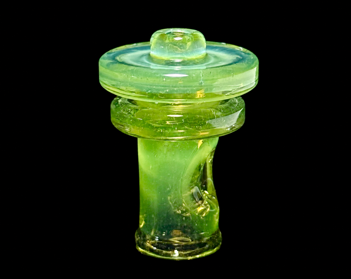 AJ Surf City Tubes Greasy Glass Green Opal Puffco Pivot Mouthpiece