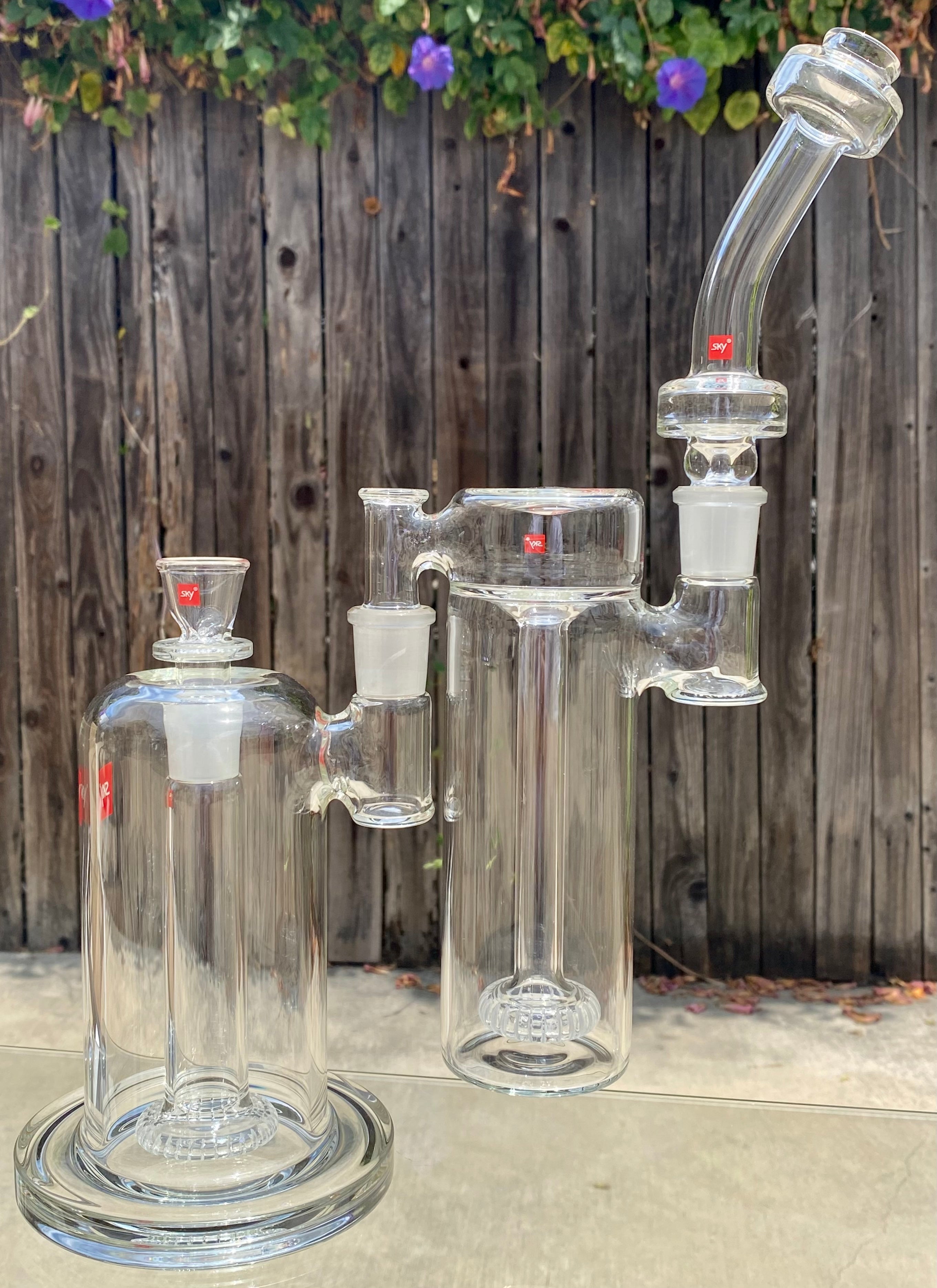 Sky Glass Lunar Bubbler, Rig Ash Catcher & Orbital Perk + 2 Extra Lunar Mouthpiece’s