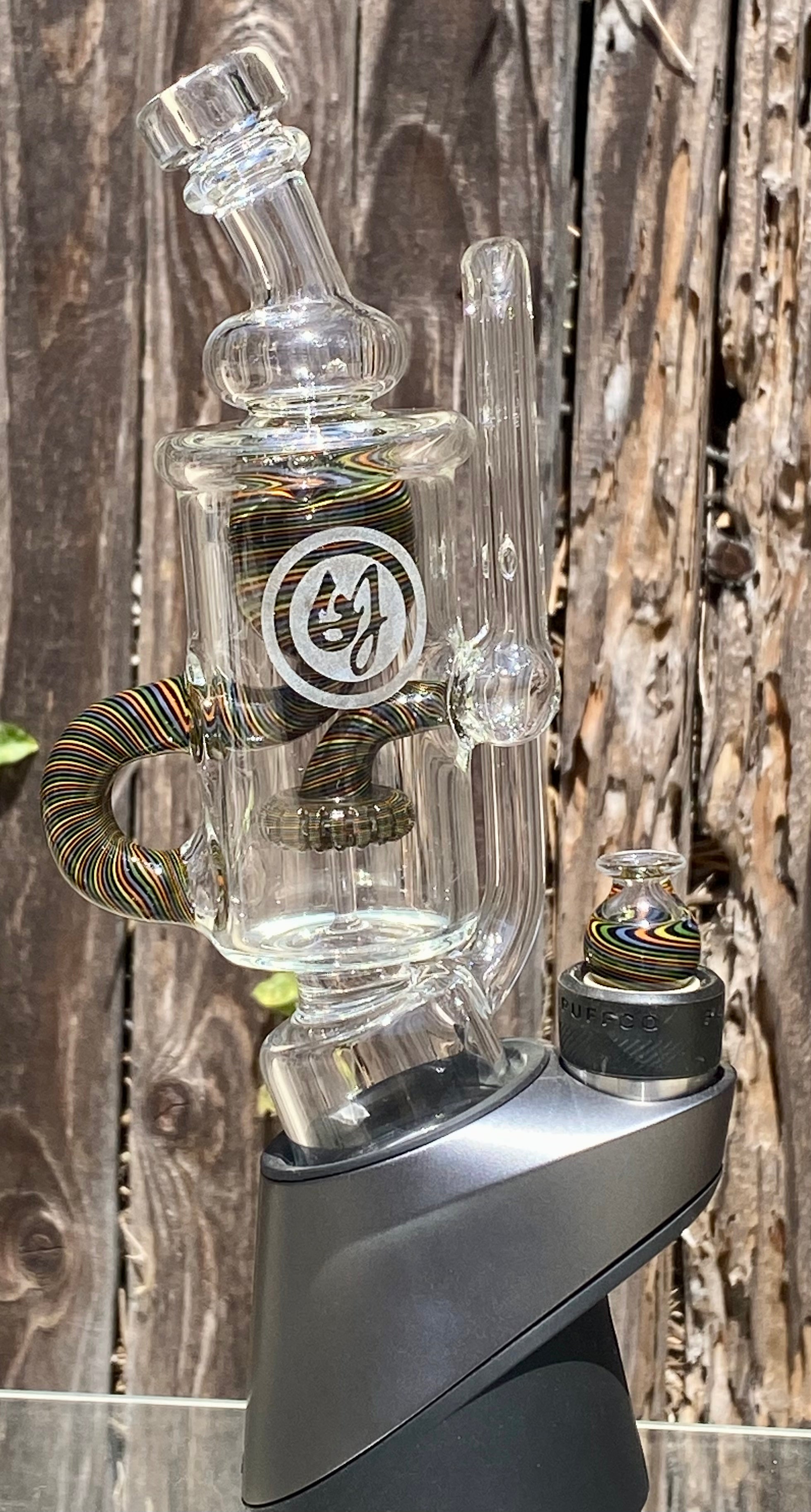 OJ Flame Puffco Peak and Pro Colored Recycler Top