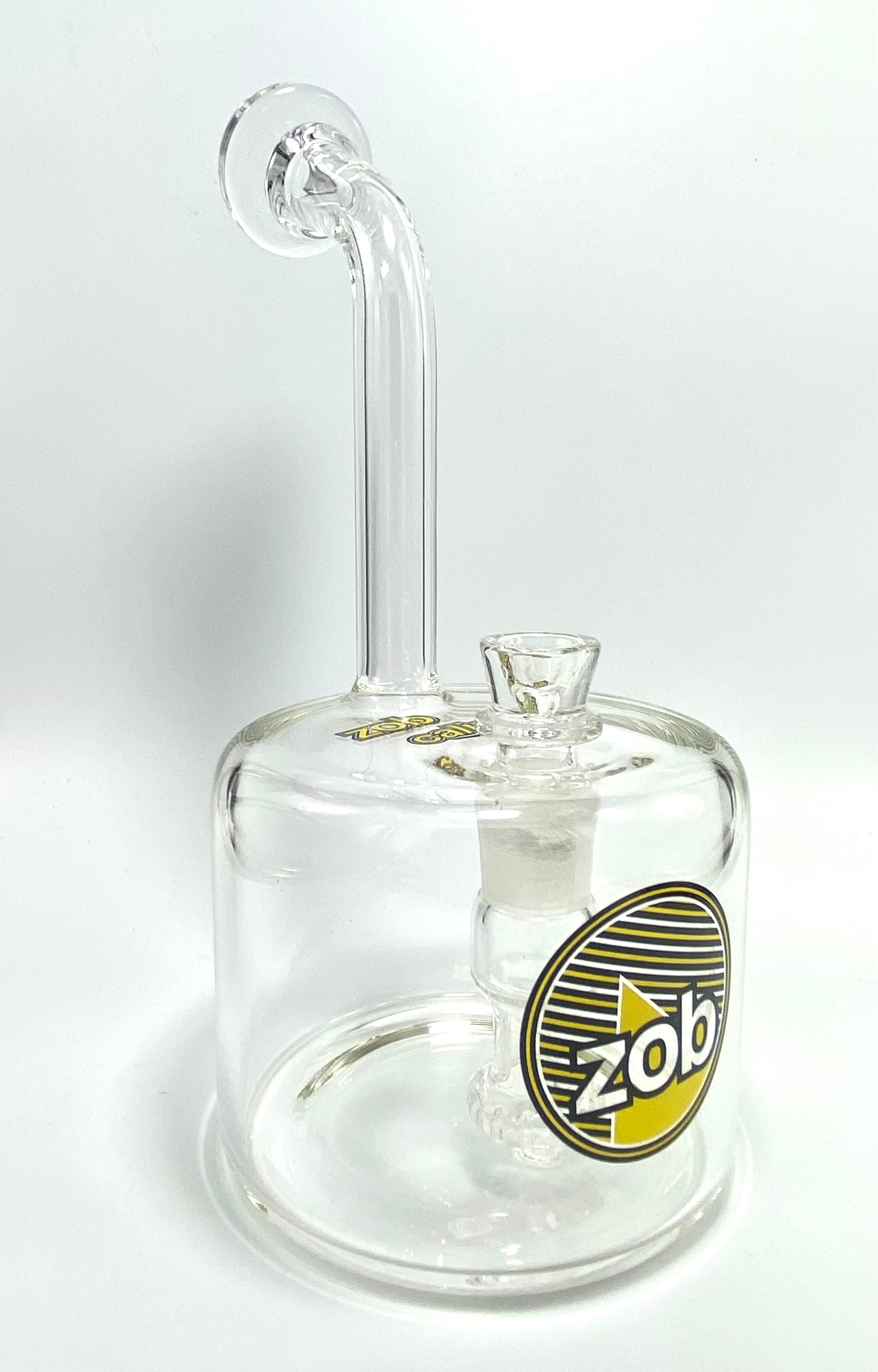 Zob Fat Boy Bubbler with Fixed Flat Disc Percolator 9.5" Yellow & Black Label