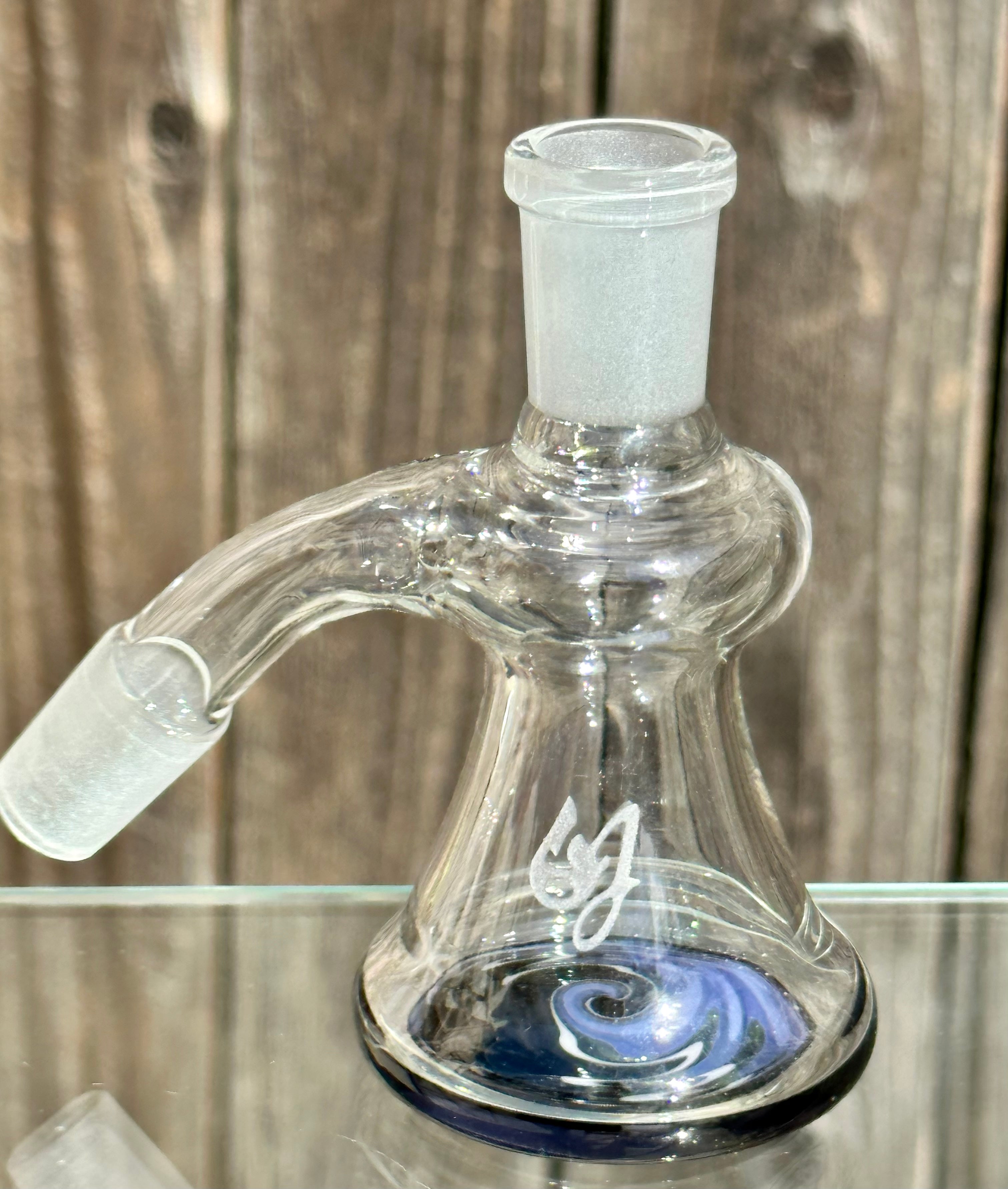 OJ Flame Black & Blue Wigwag 14mm 45 Degree Dry Catch