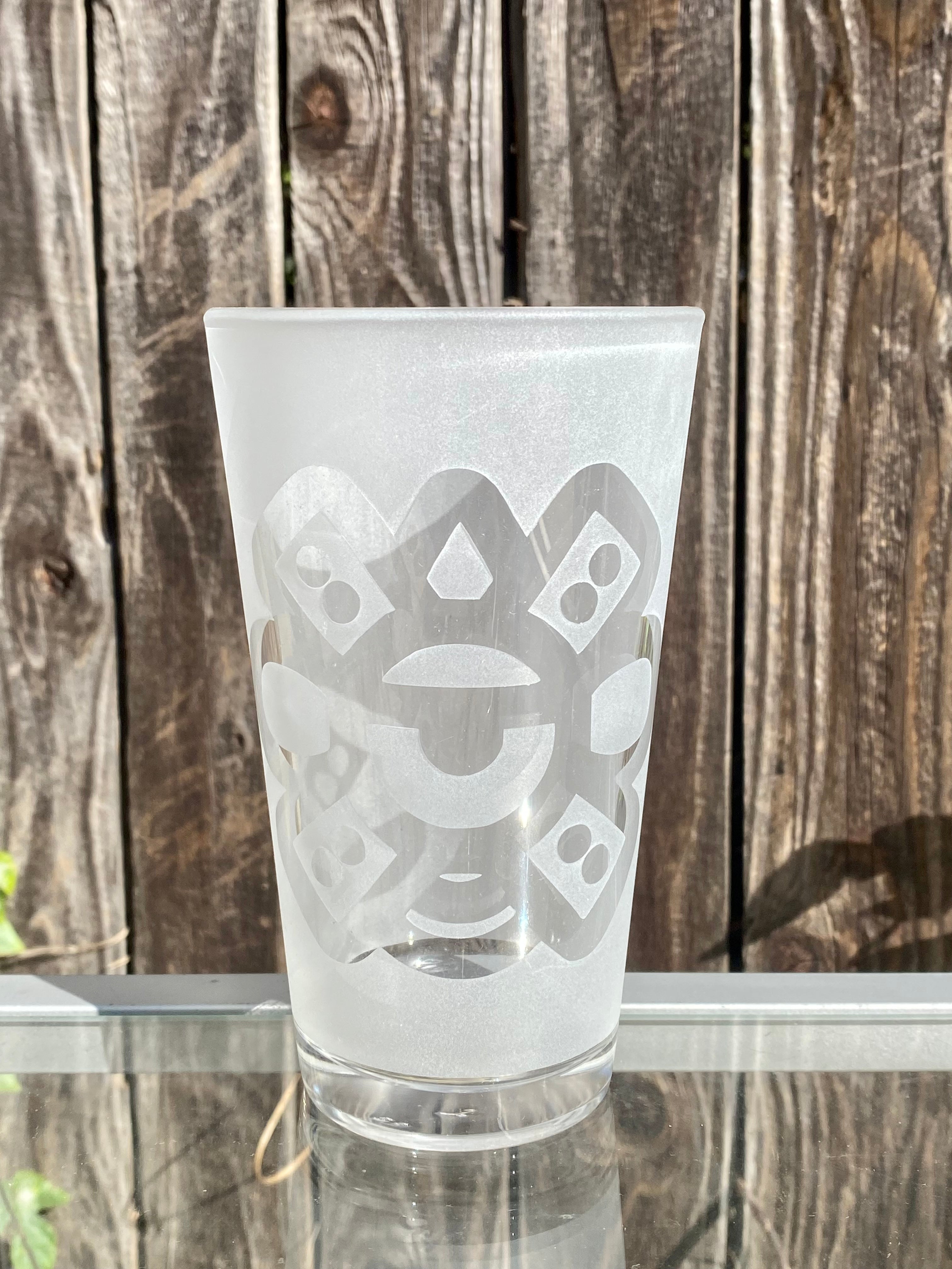 Sandblasted Pint Glass