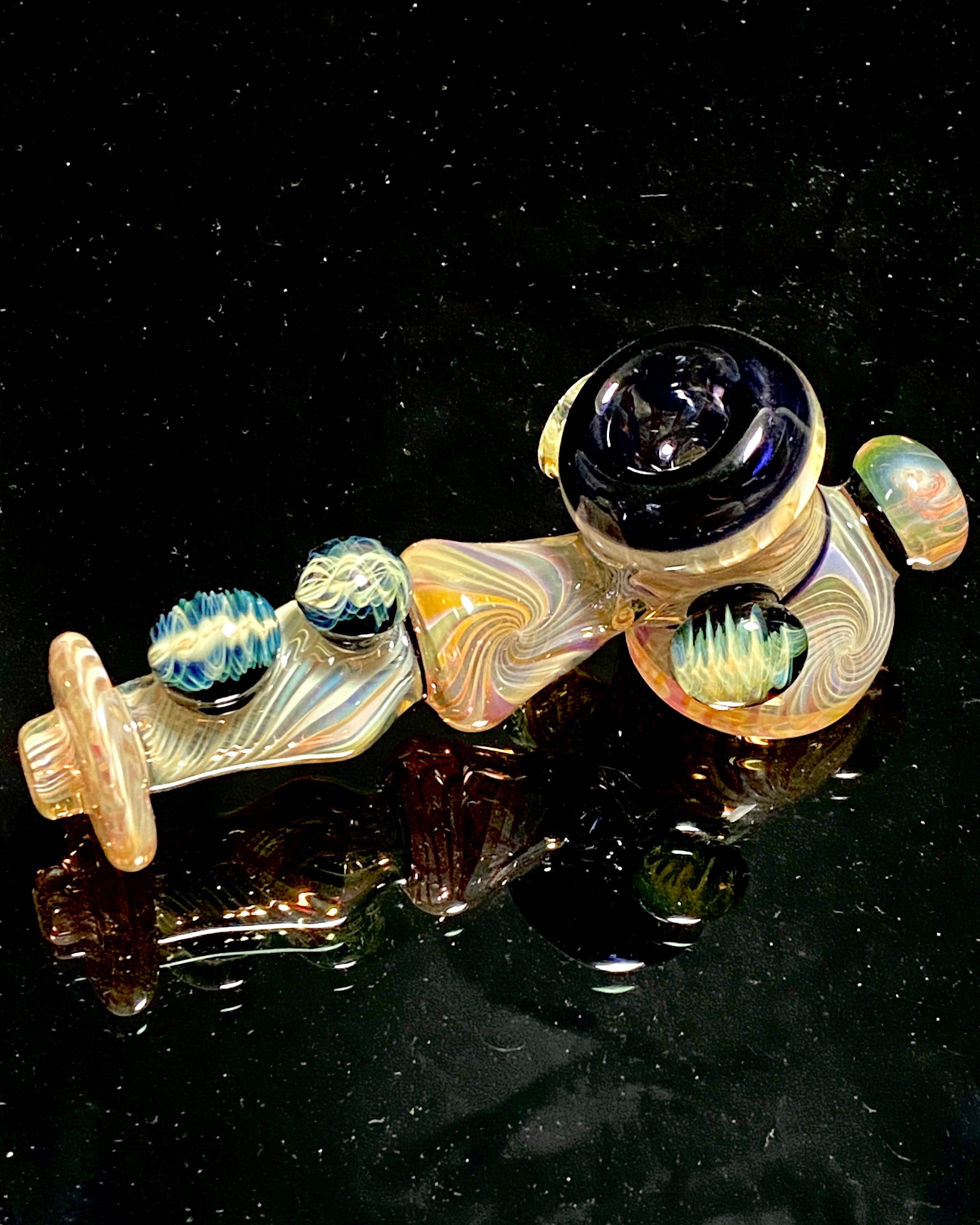 Jhanny Rise Fully Worked Silver-Gold & Black Fumed Dry Hammer - TheSmokeyMcPotz Collection