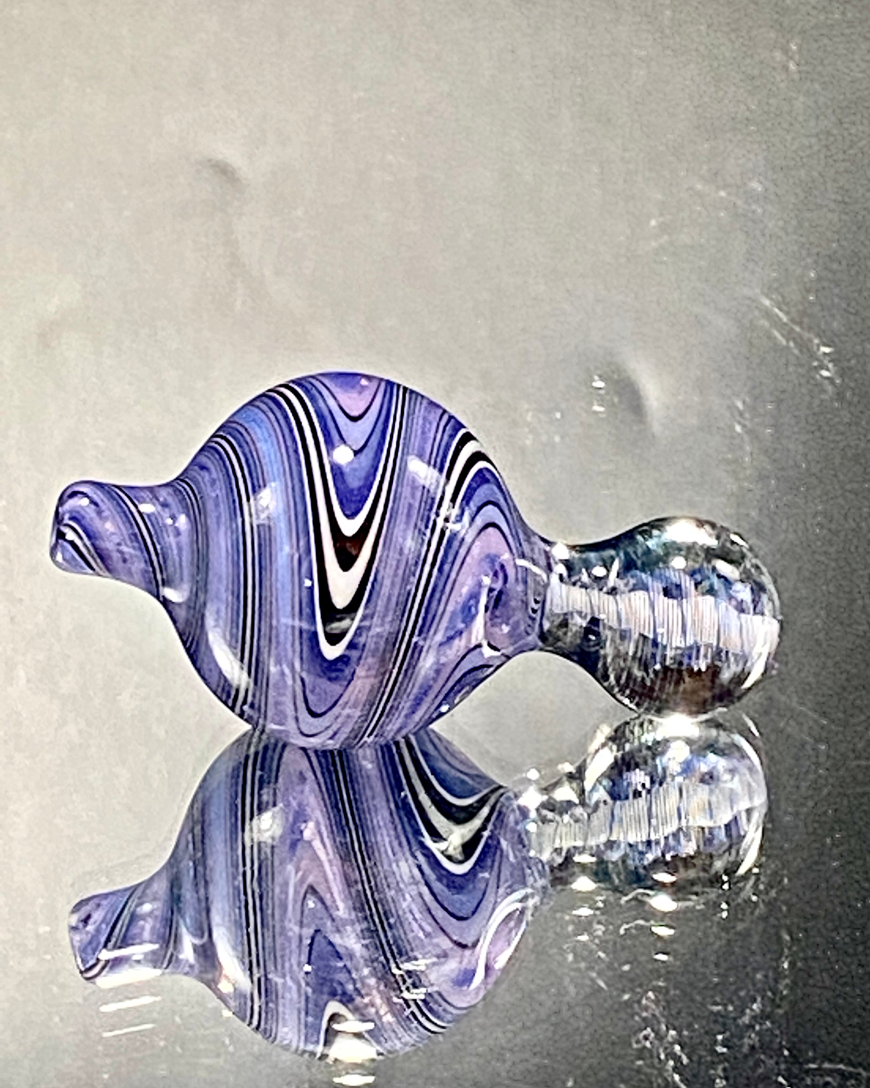 Global Glassworks Linetube Wig Wag Carb Cap w- Millie Purple - TheSmokeyMcPotz Collection