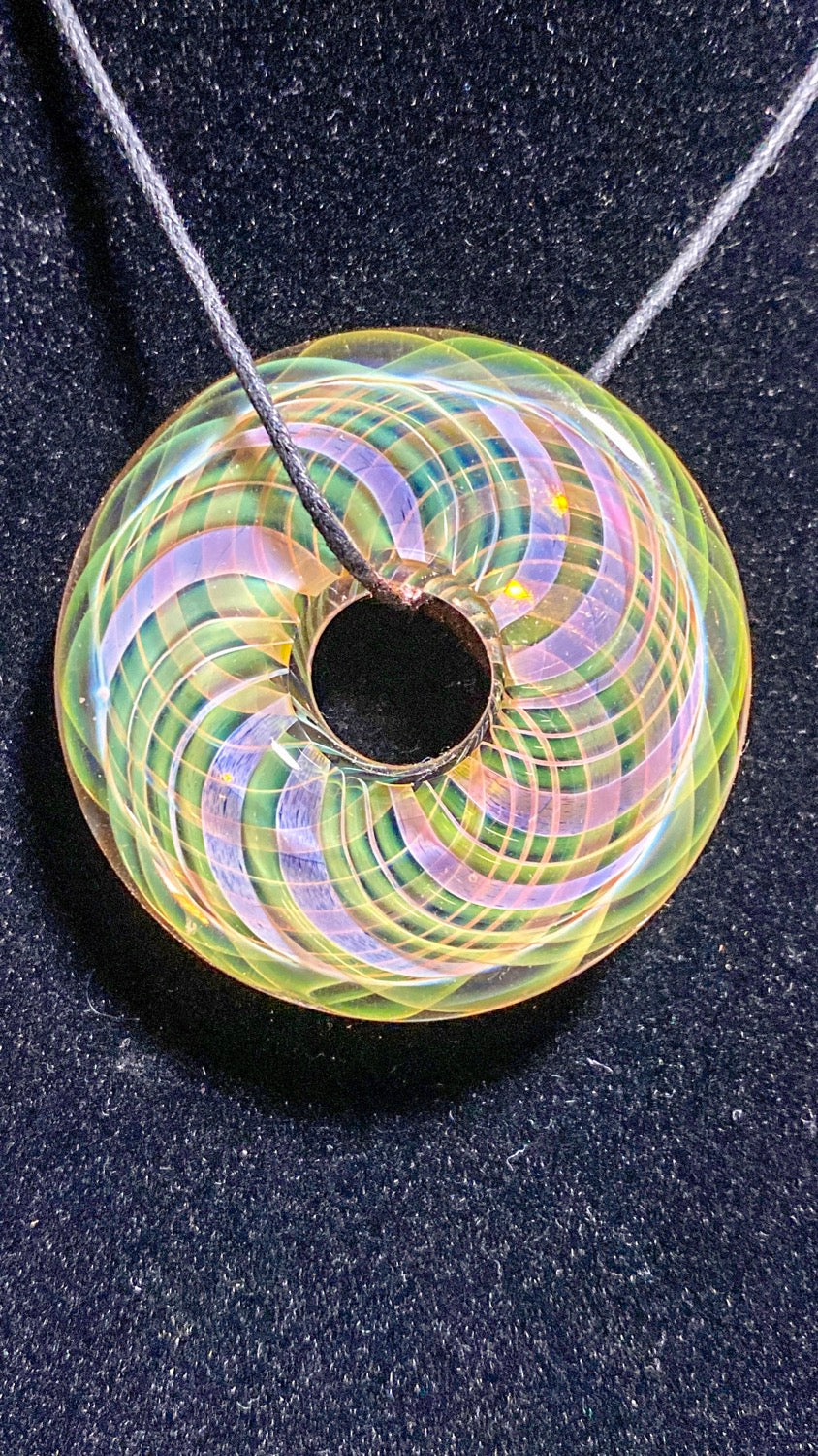 Jhanny Rise Yellow Fumed Matrix Disc Pendie - TheSmokeyMcPotz Collection