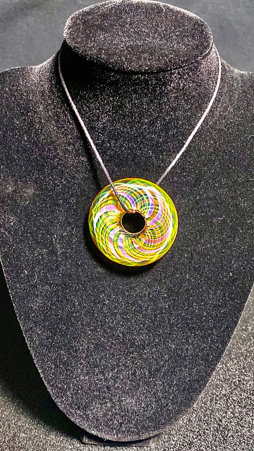 Jhanny Rise Yellow Fumed Matrix Disc Pendie - TheSmokeyMcPotz Collection