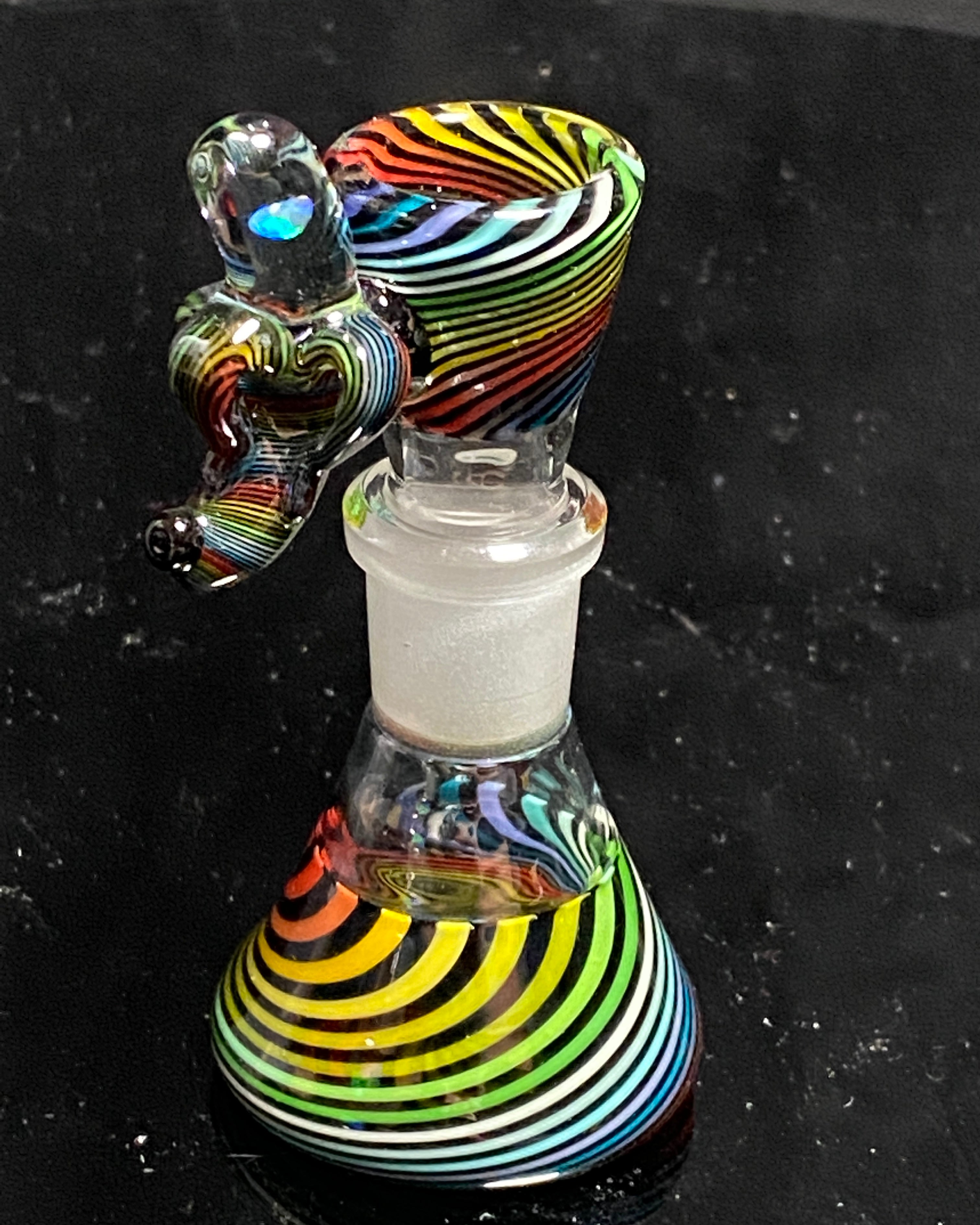 Dippy Glass 14mm Slide Holder w- Matching Nana Slide - TheSmokeyMcPotz Collection