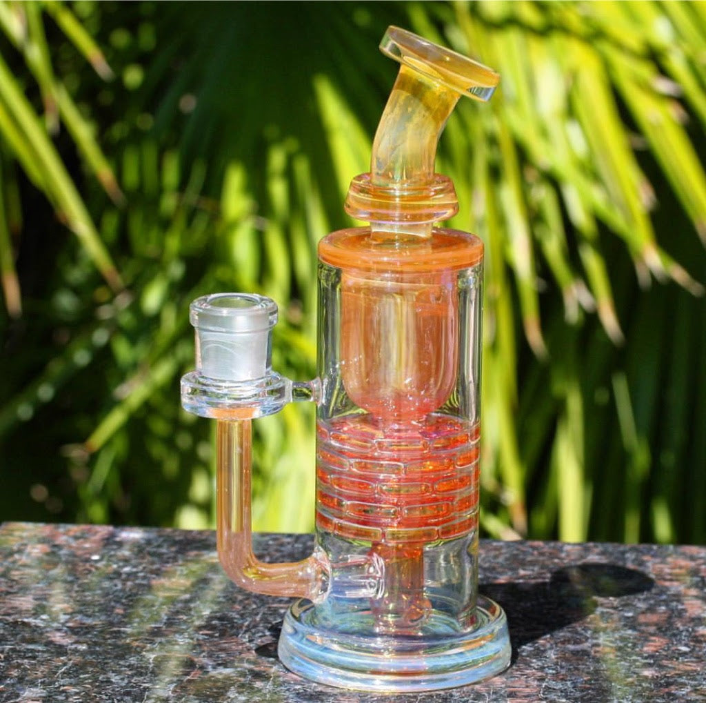 Leisure Glass Fumed Brickstack Incycler 14mm - TheSmokeyMcPotz Collection