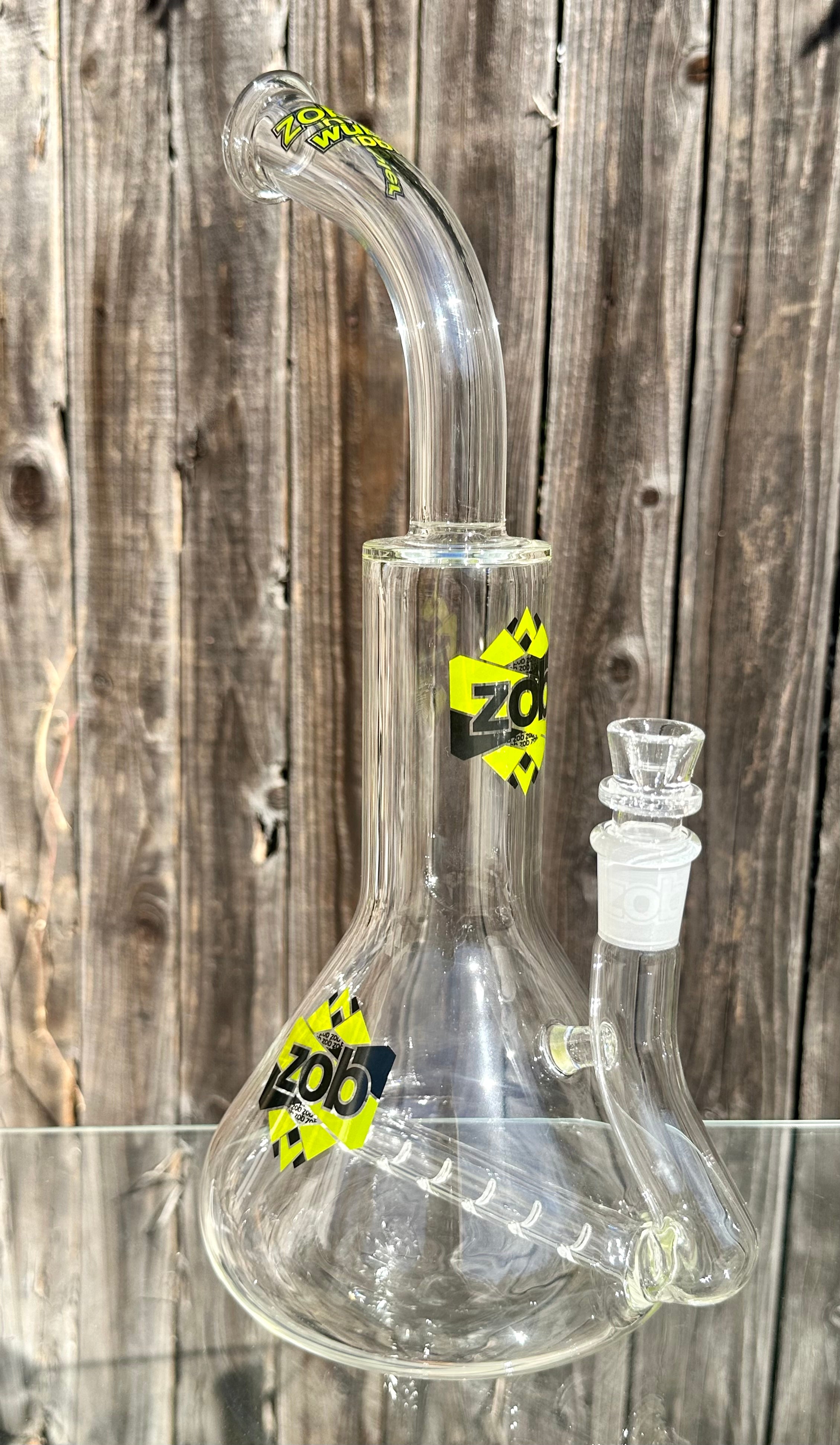 Zob 16 inch Stemless Inline Diffused Beaker Wubbler Neon Green & Black Label *2nd Quality*