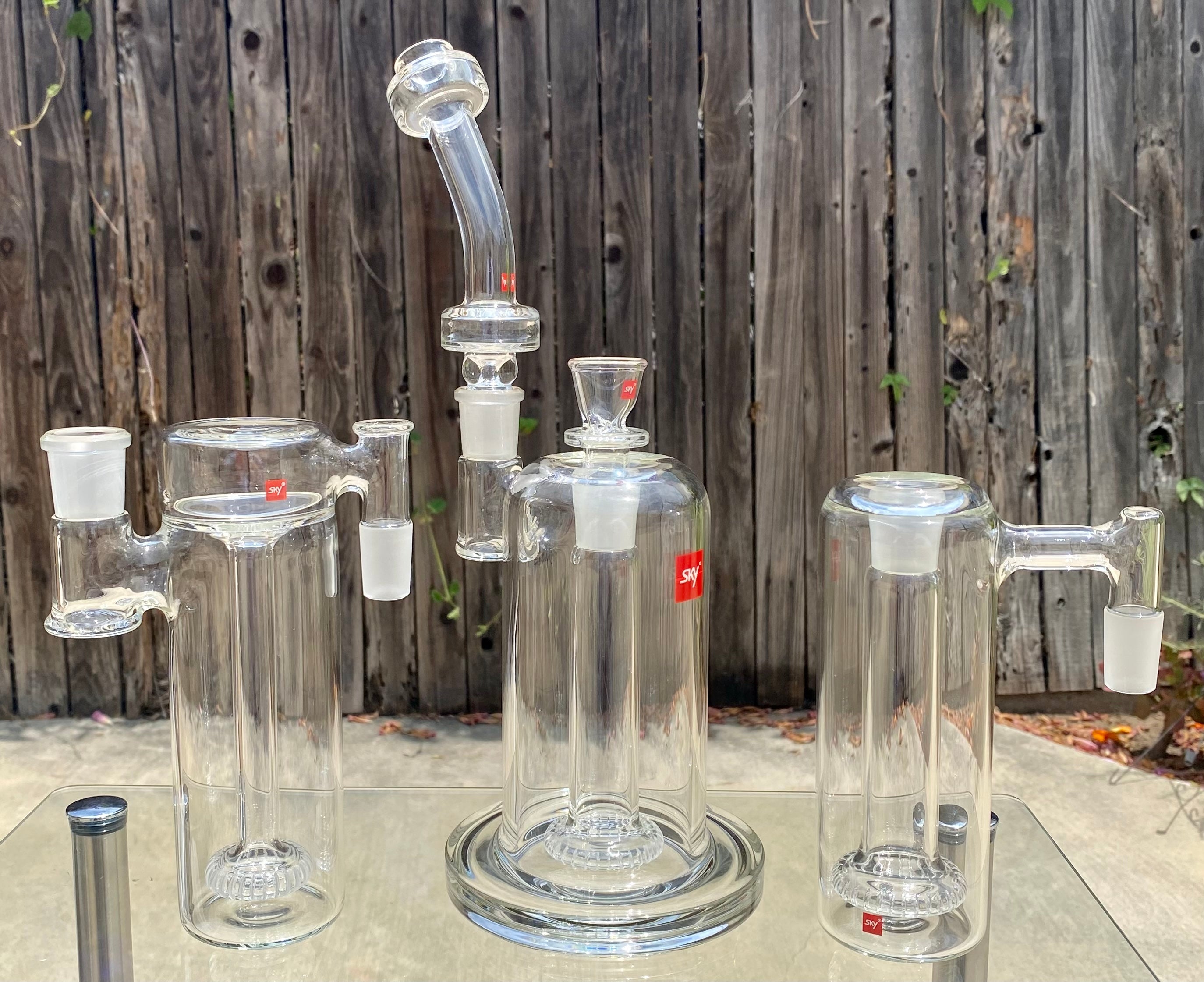 Sky Glass Lunar Bubbler, Rig Ash Catcher & Orbital Perk + 2 Extra Lunar Mouthpiece’s