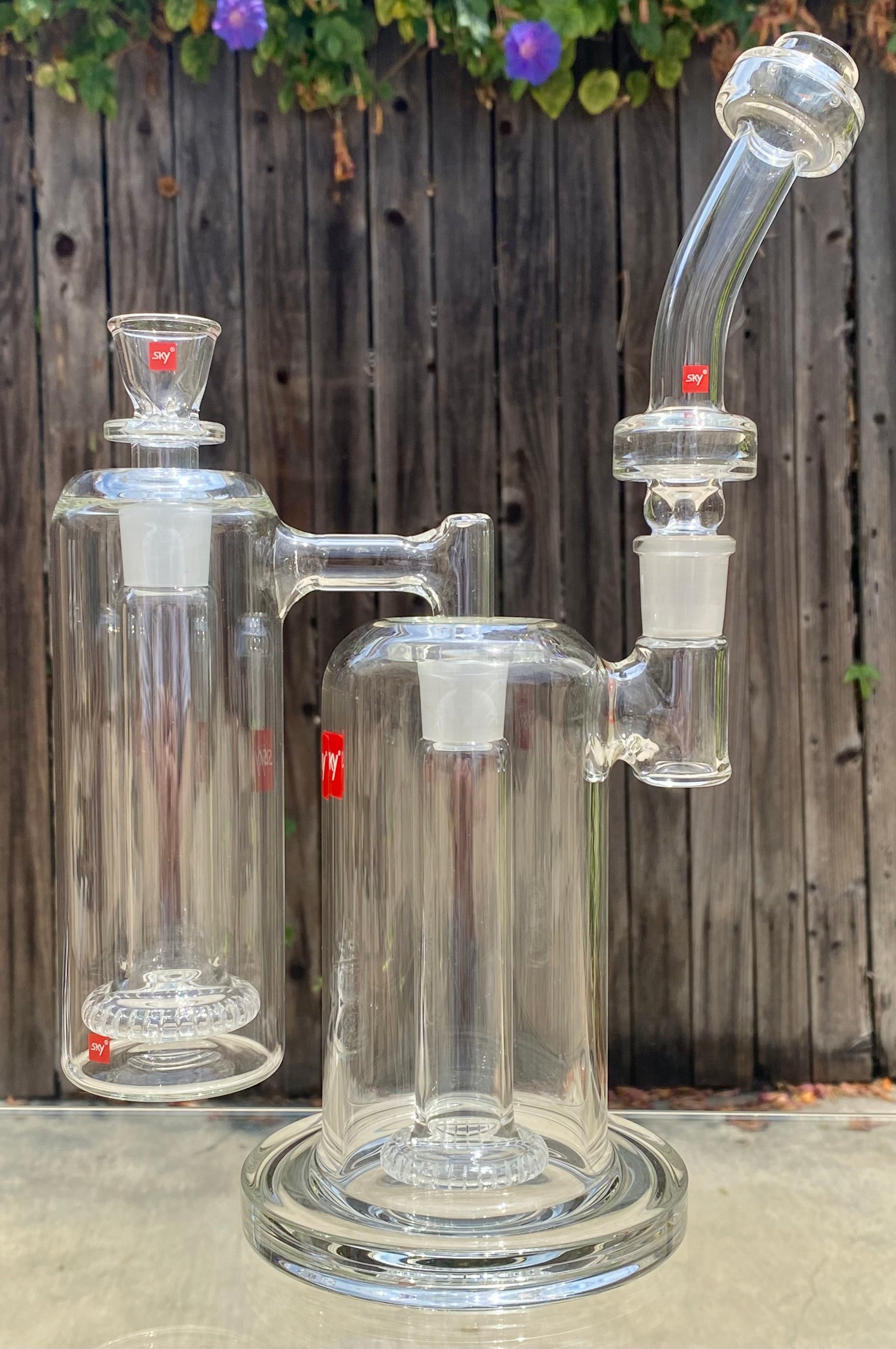 Sky Glass Lunar Bubbler, Rig Ash Catcher & Orbital Perk + 2 Extra Lunar Mouthpiece’s