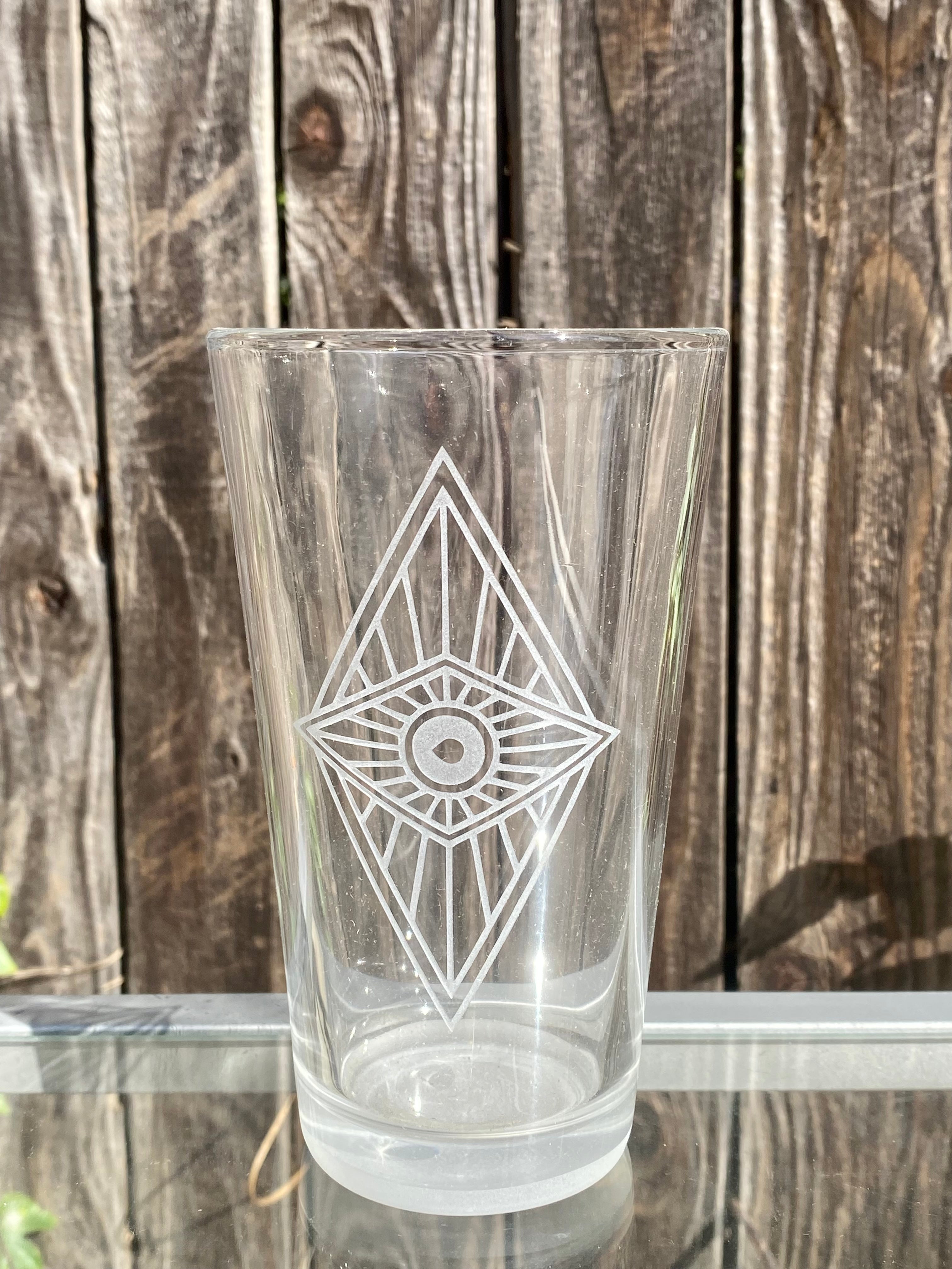 Sandblasted Pint Glass