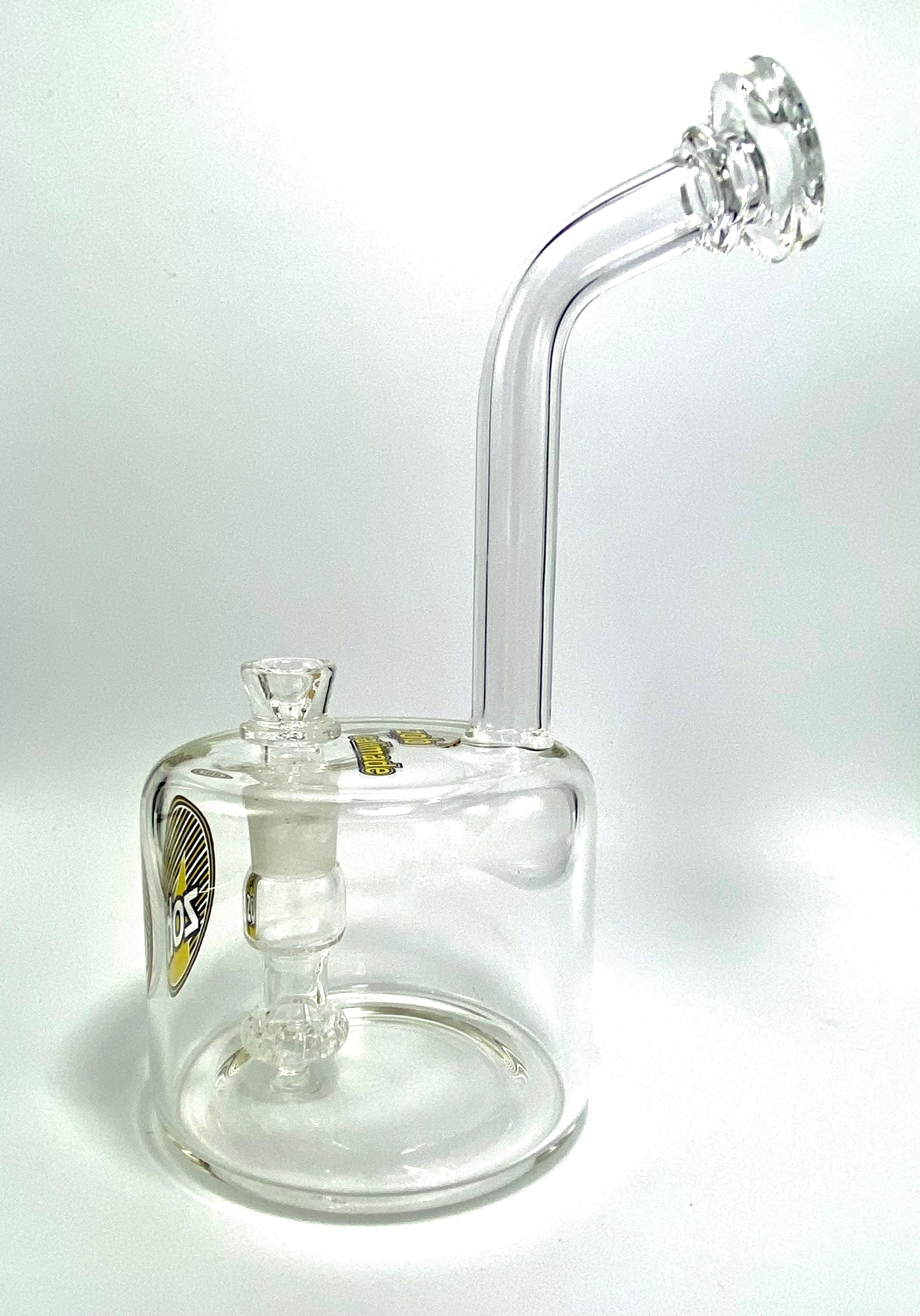 Zob Fat Boy Bubbler with Fixed Flat Disc Percolator 9.5" Yellow & Black Label