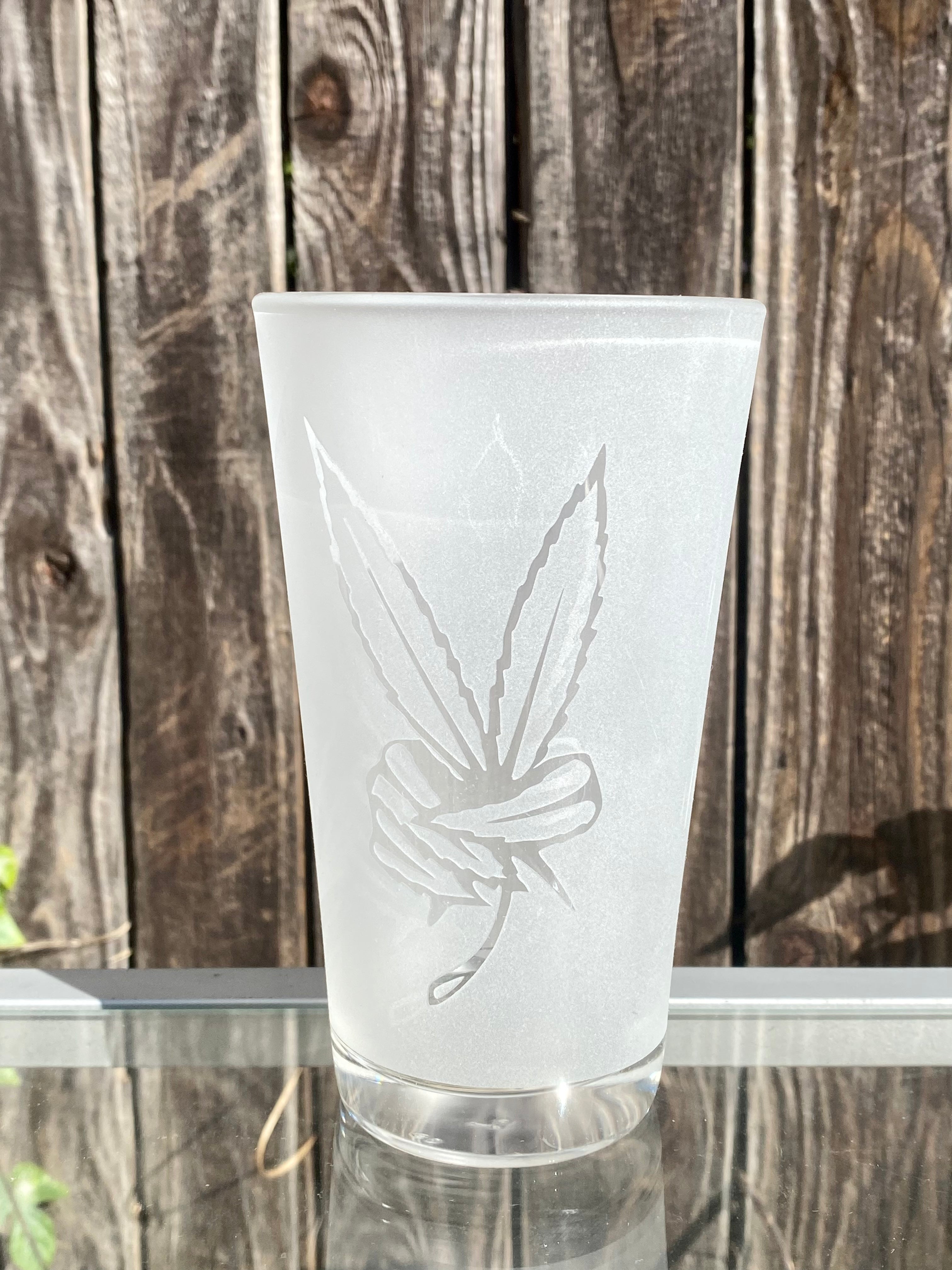 Sandblasted Pint Glass