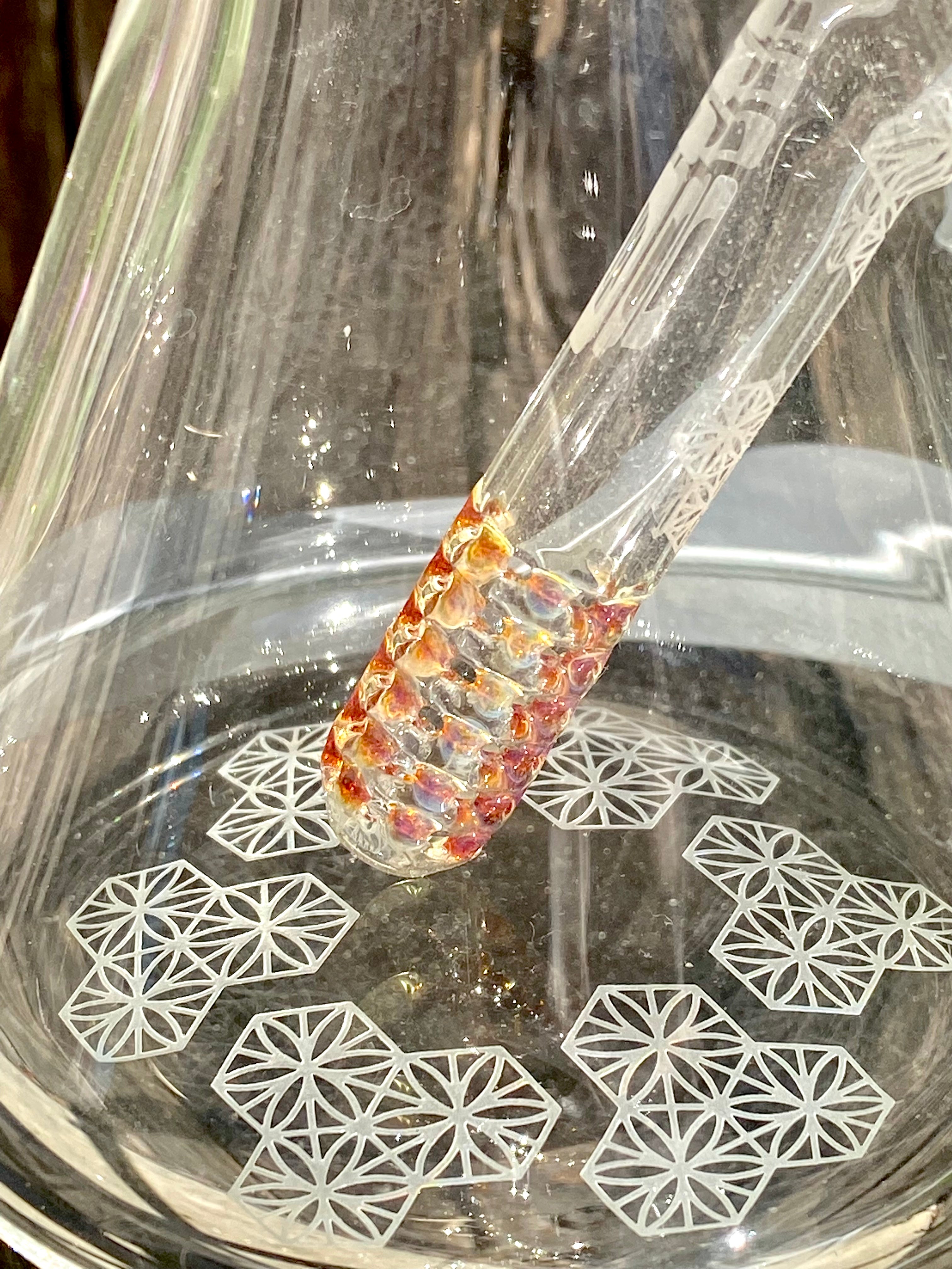 ILL GLASS 38mm 12" Custom Beaker with Sandblasting