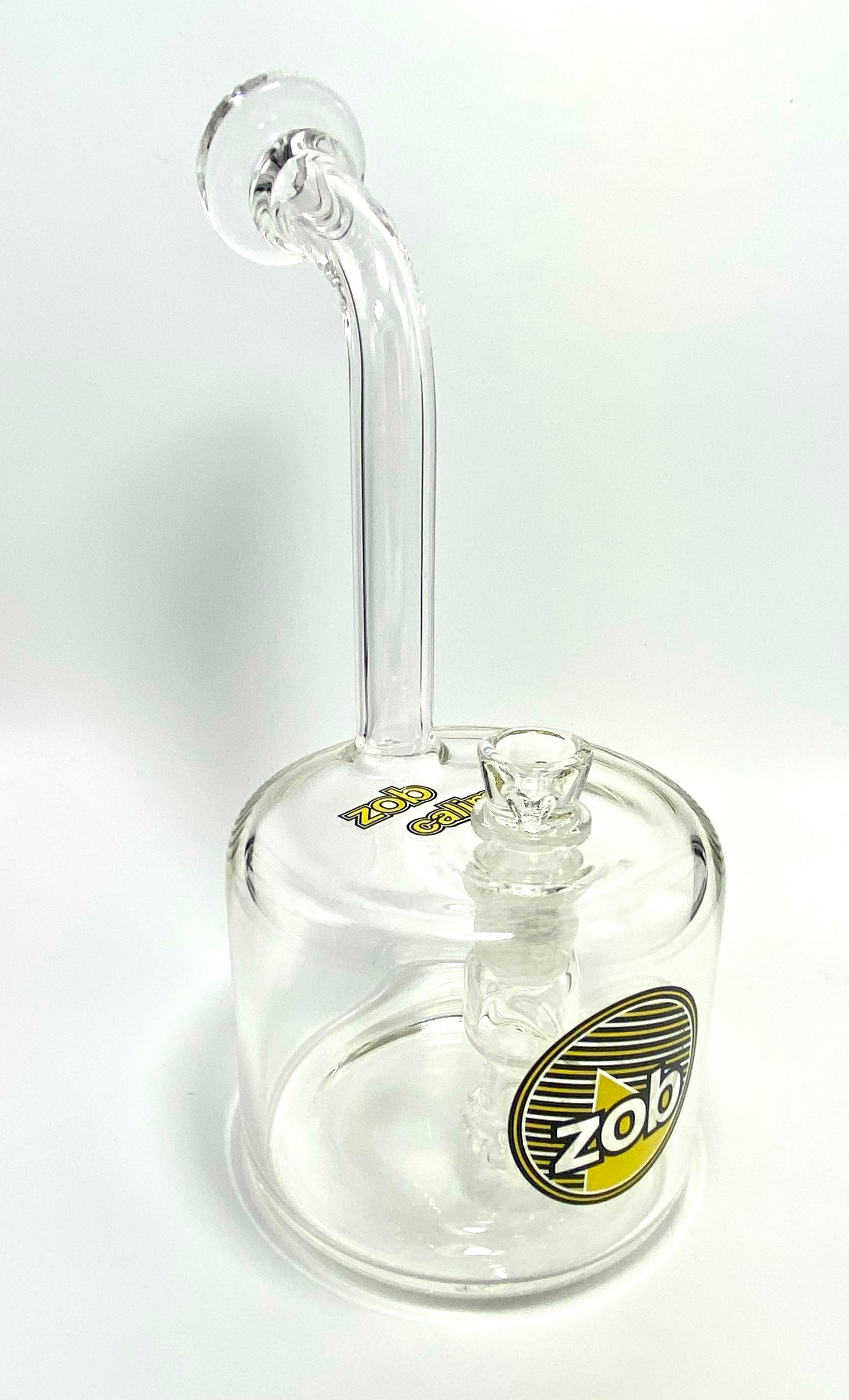 Zob Fat Boy Bubbler with Fixed Flat Disc Percolator 9.5" Yellow & Black Label
