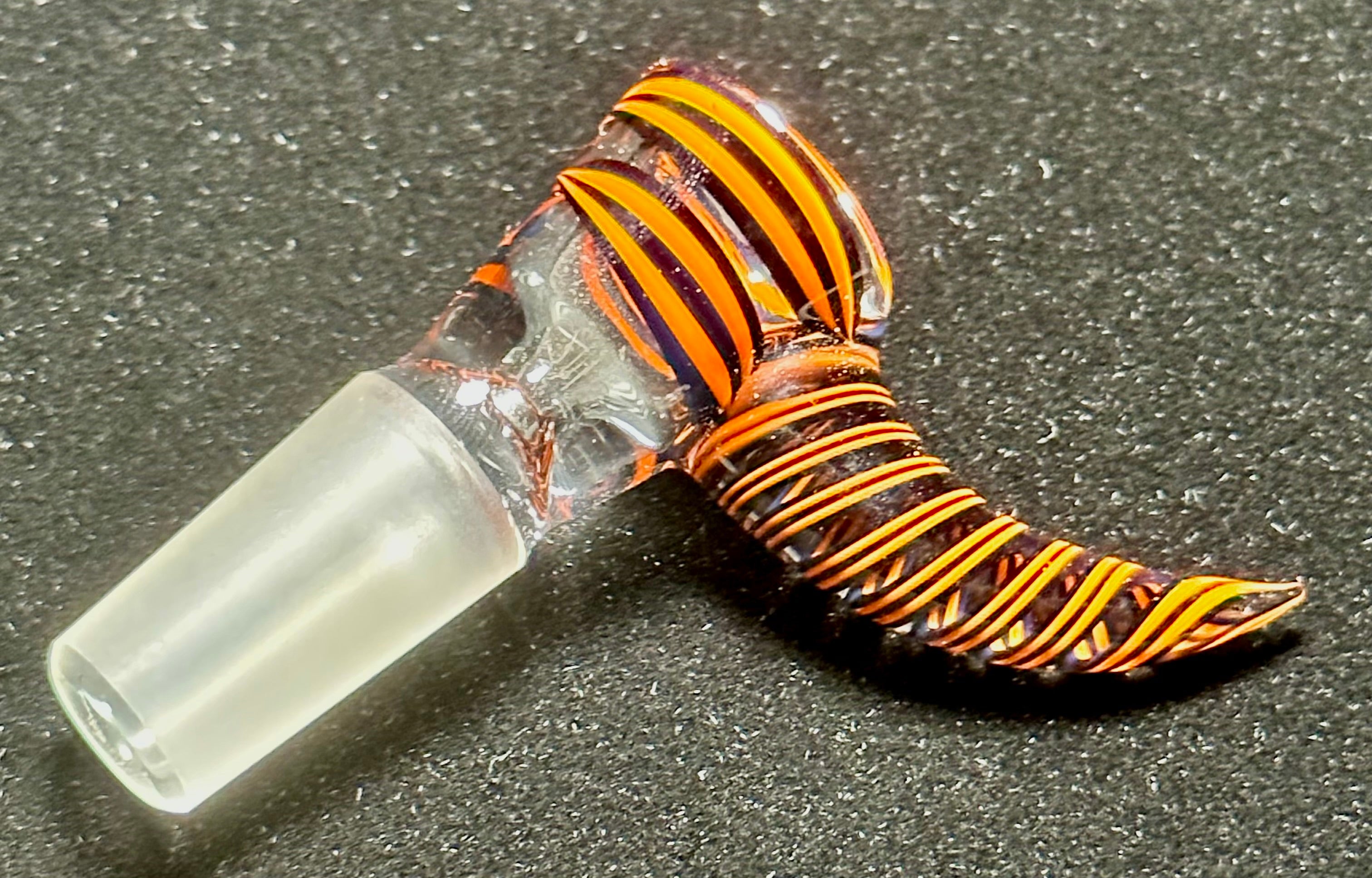 JHoney Worked Orange Swirl 14mm Single Hole Slide