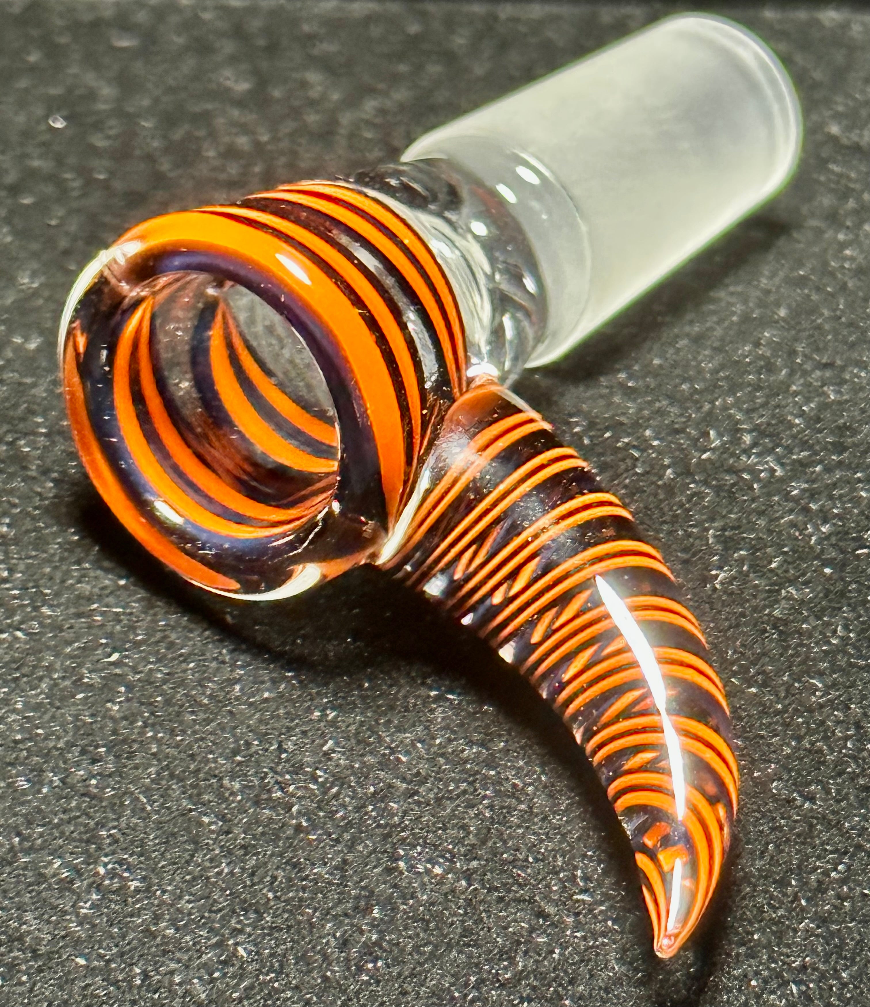 JHoney Worked Orange Swirl 14mm Single Hole Slide