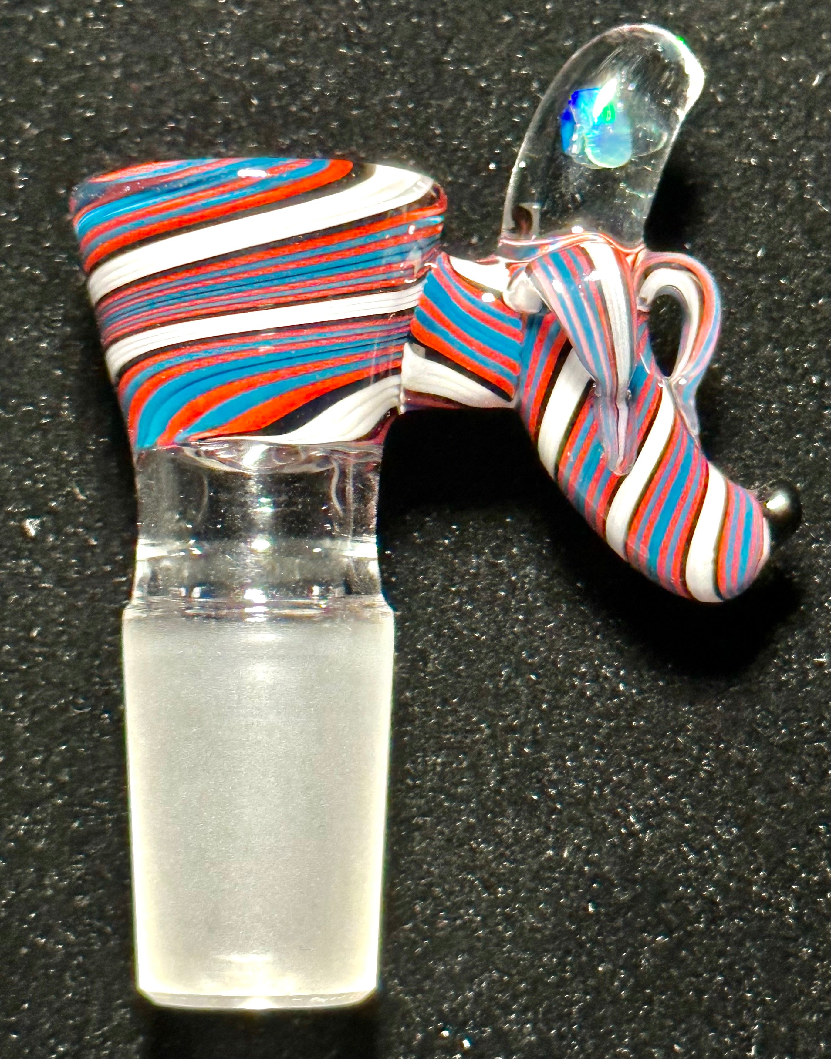 Dippy Glass 18mm Red & Blue Swirl Nana Slide