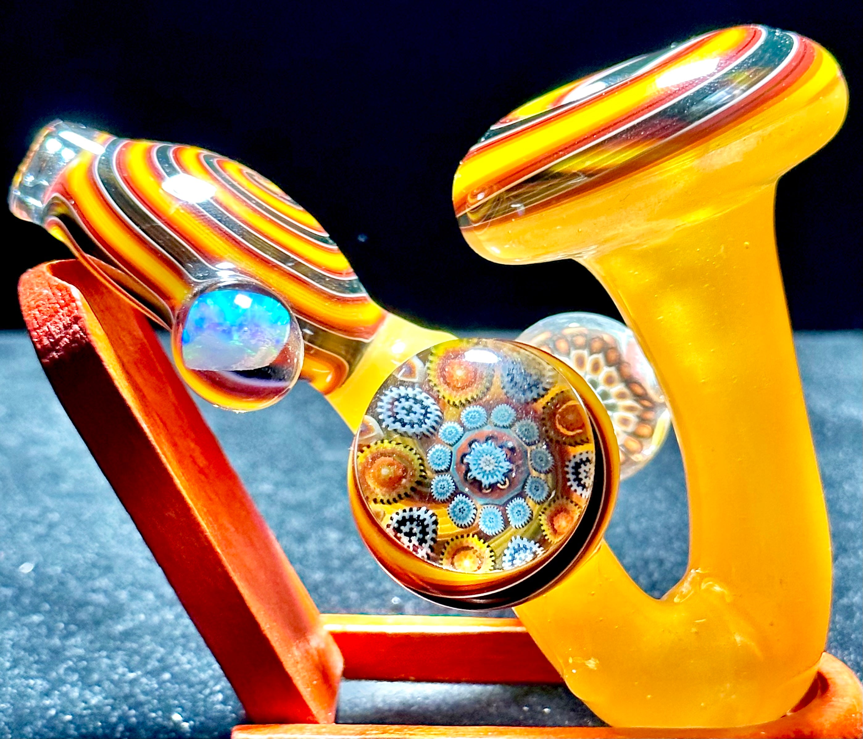 Future Glass Art Yellow & Fire Weiss Heady with Millie & Opal