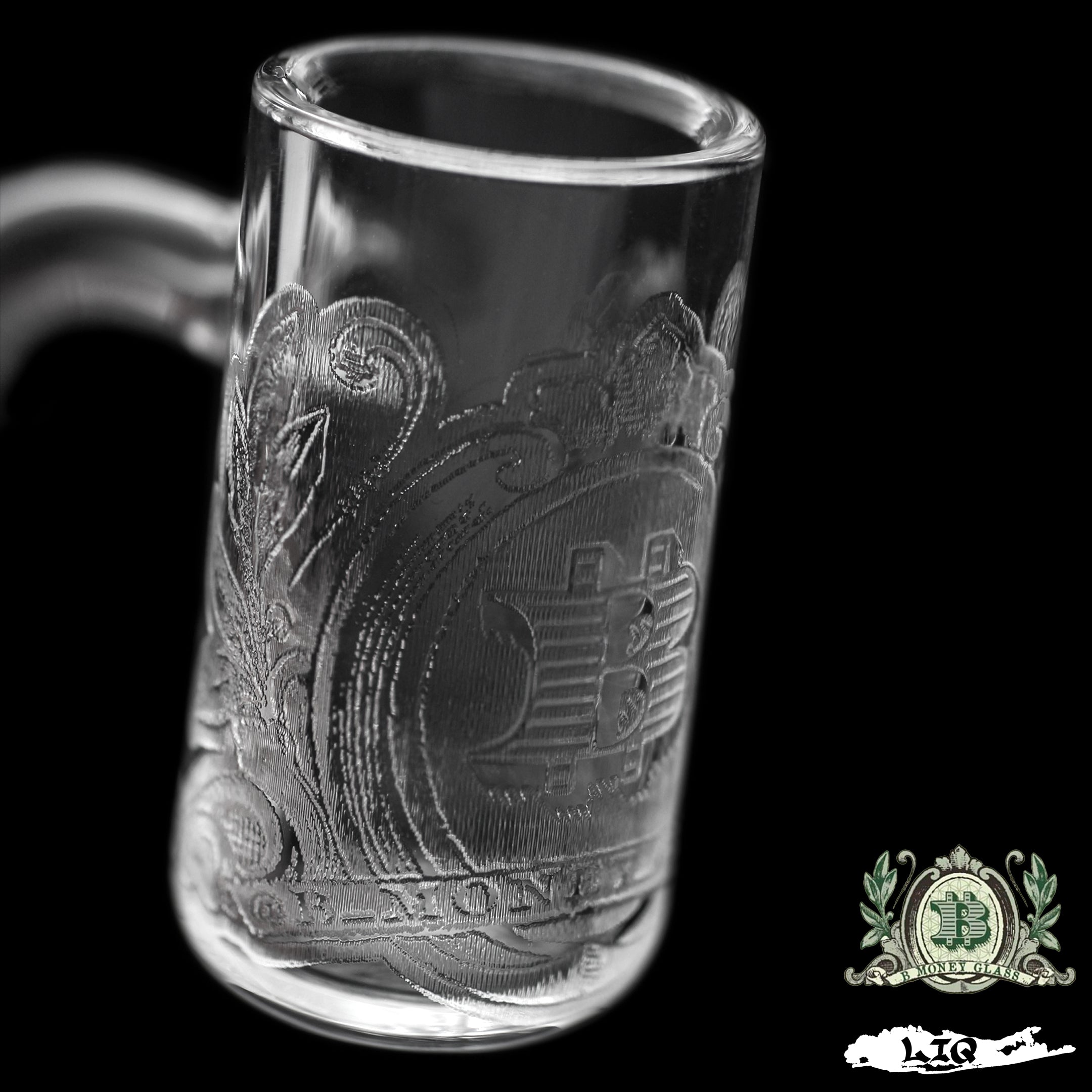 Long Island Quartz Official B-Money Etched Banger – Artist Series – 10mm 90* 25mm - TheSmokeyMcPotz Collection 