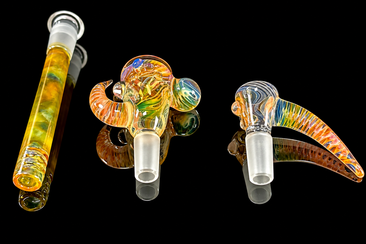 Hops x B$ Collaboration Beaker — Fumed with Worked Marbles