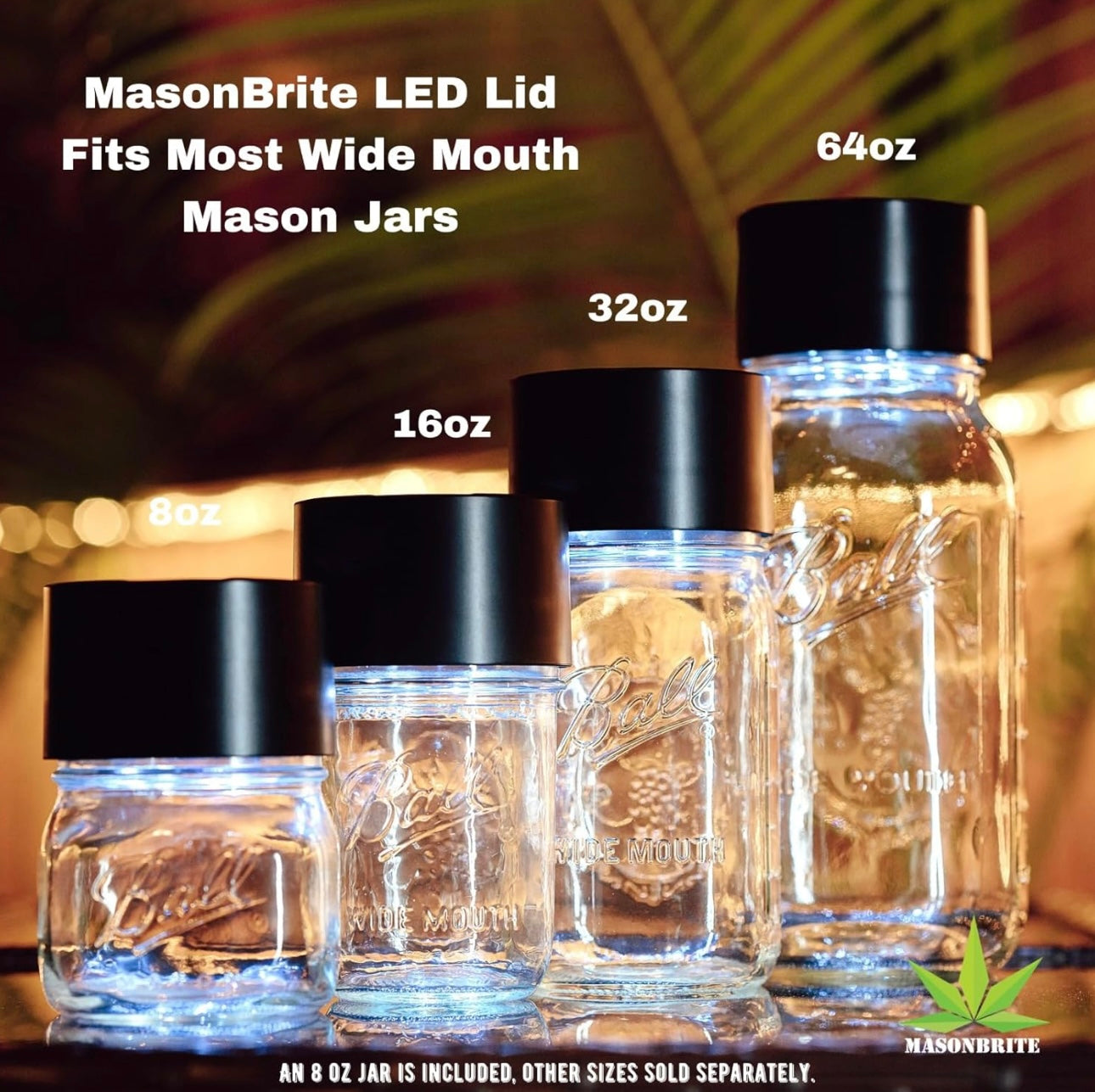 Mason Brite Magnifying Jar Black
